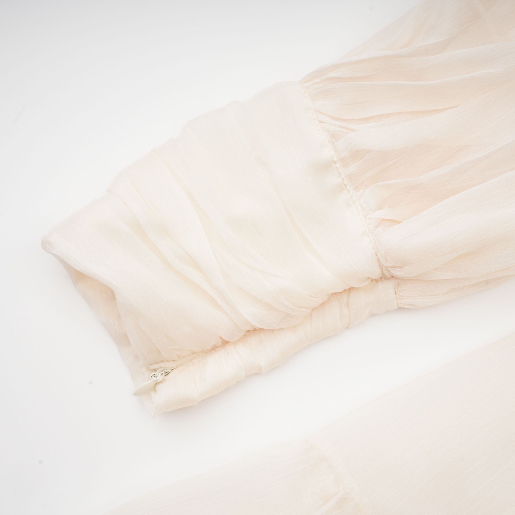 Thibaulte tuck-detail pleated tulle mini dress - White