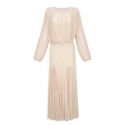 Annabelle Yellow Lantern Sleeve Pleated Maxi Dress
