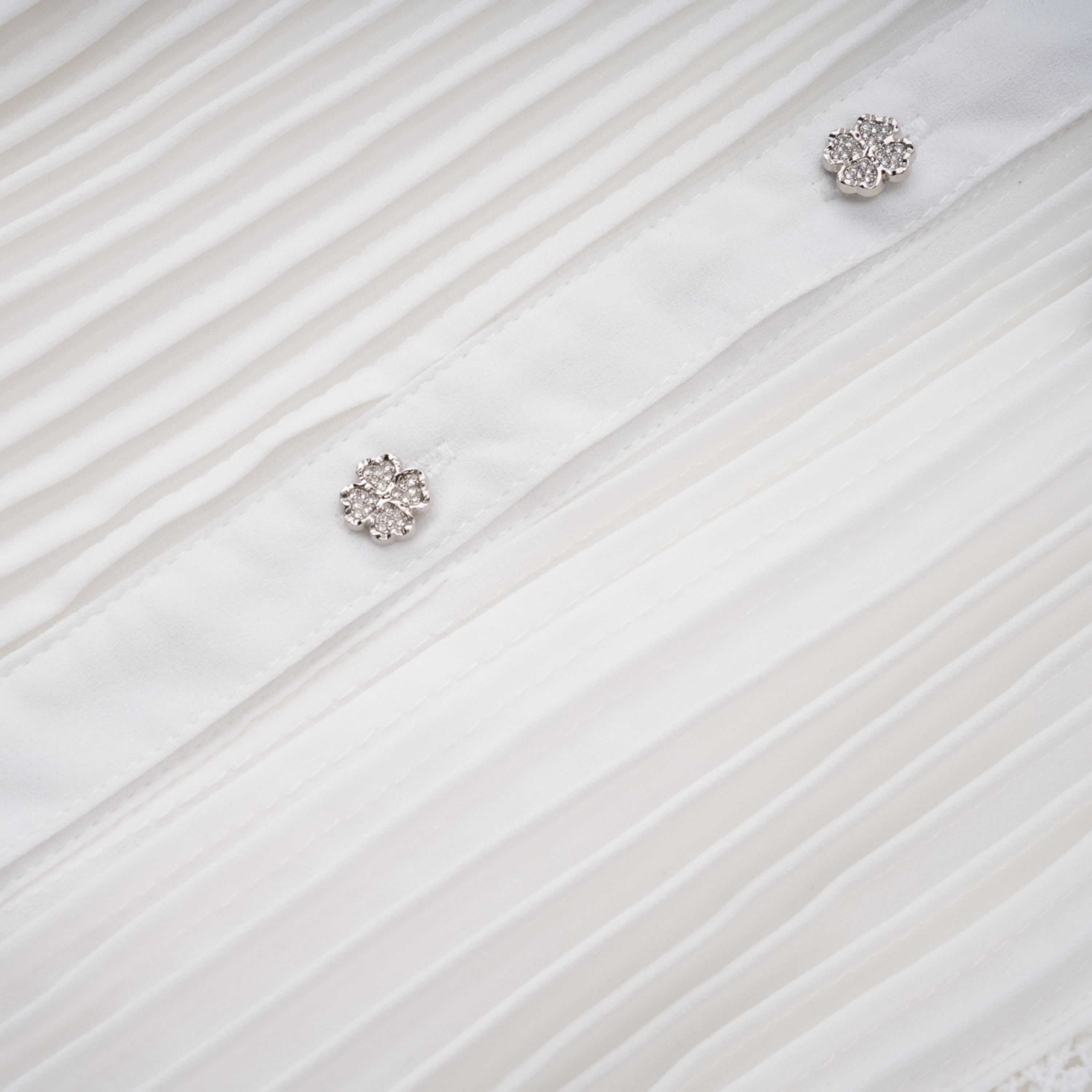 Paulette white bowknot shirred-panel ruffled shirt