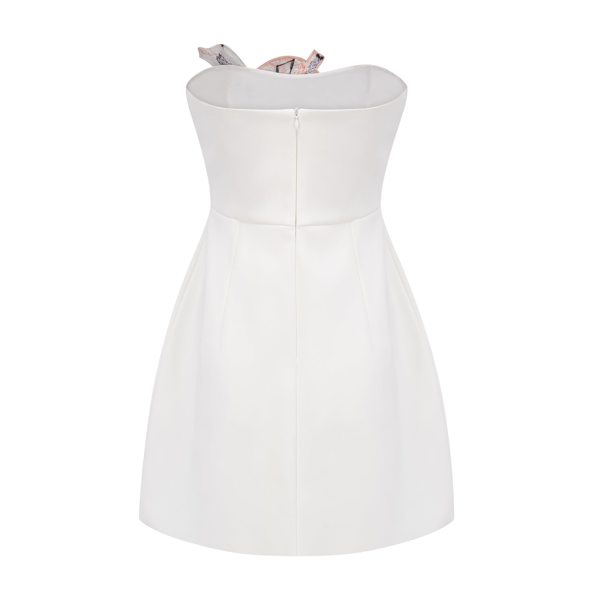 Automne White Floral Embroidered Mini Dress