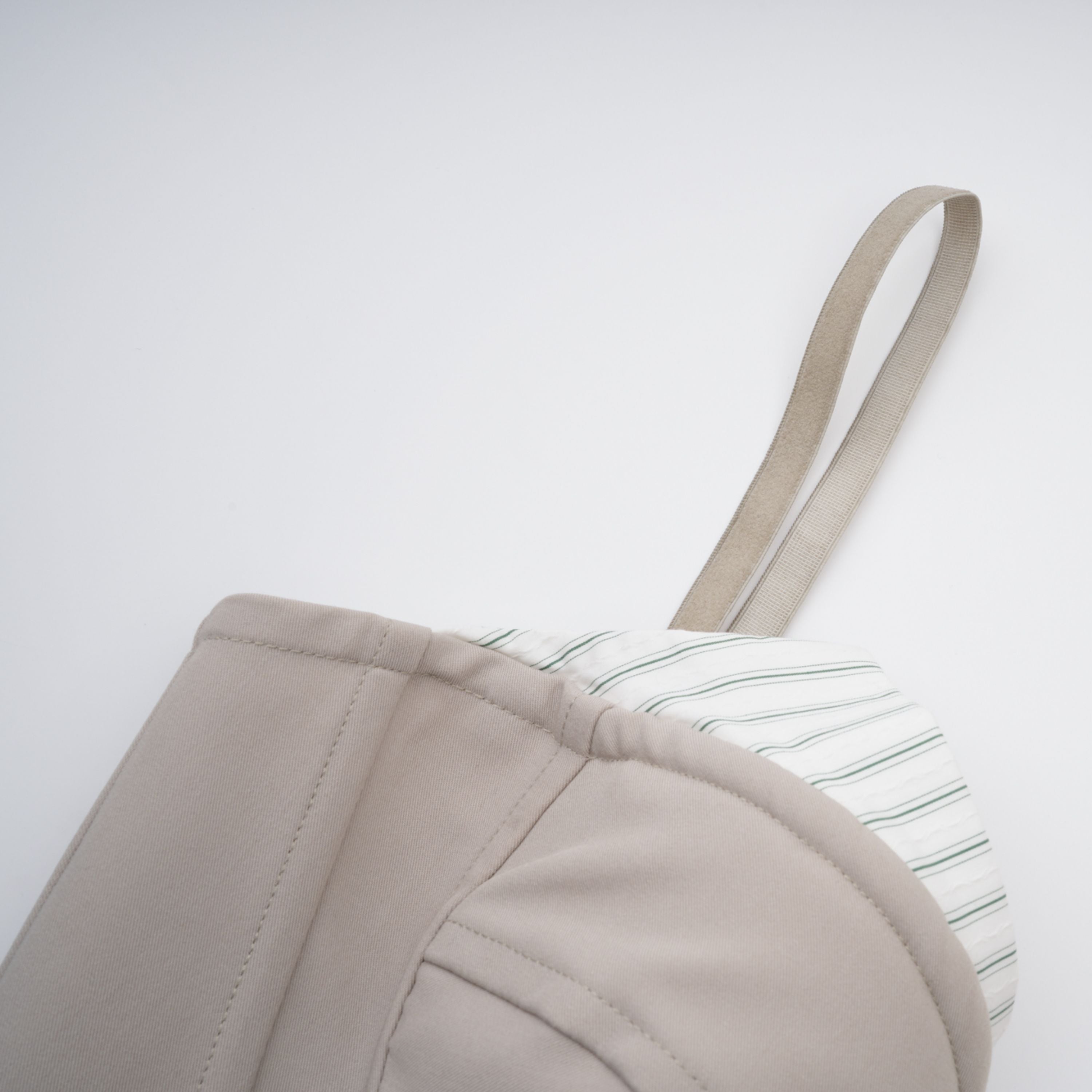 Virág Grey Stripe Panel Corset Top