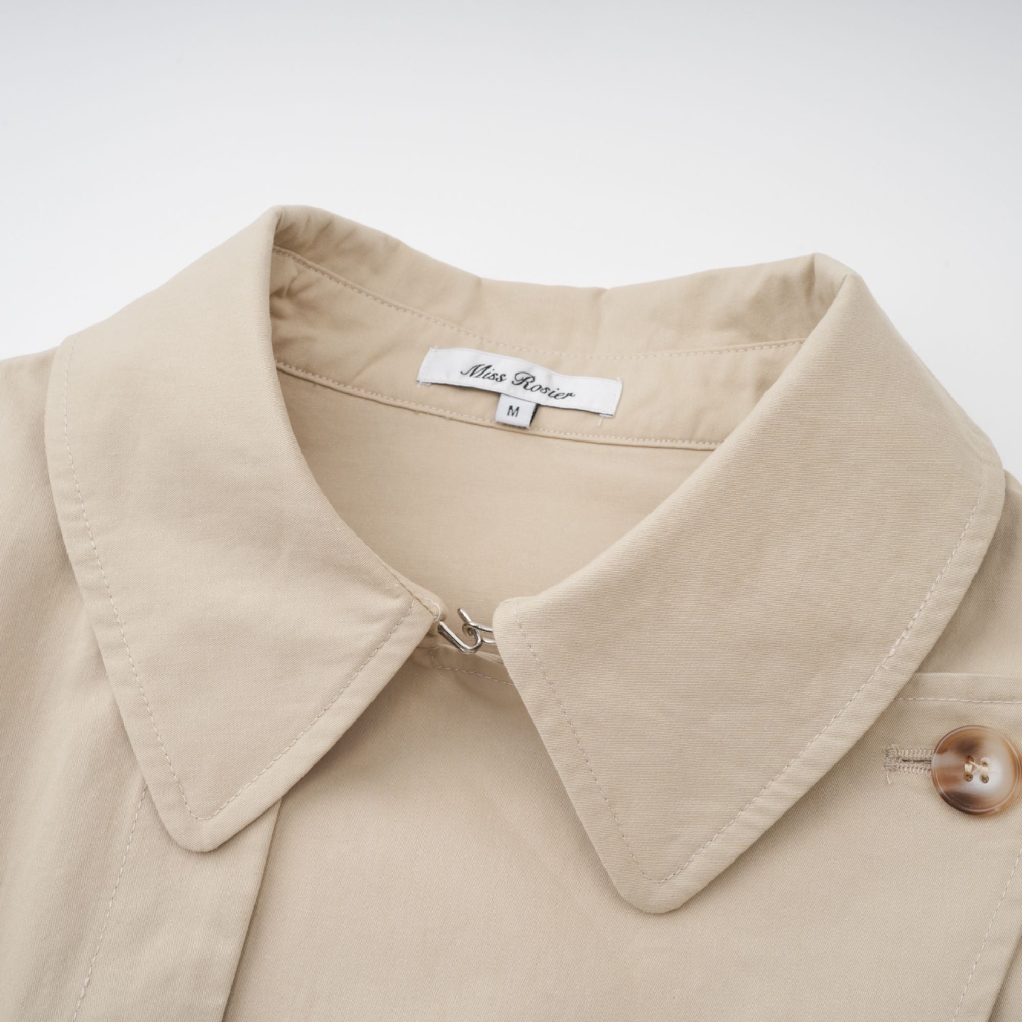 Priscille Khaki Asymmetrical Trench Style Playsuit