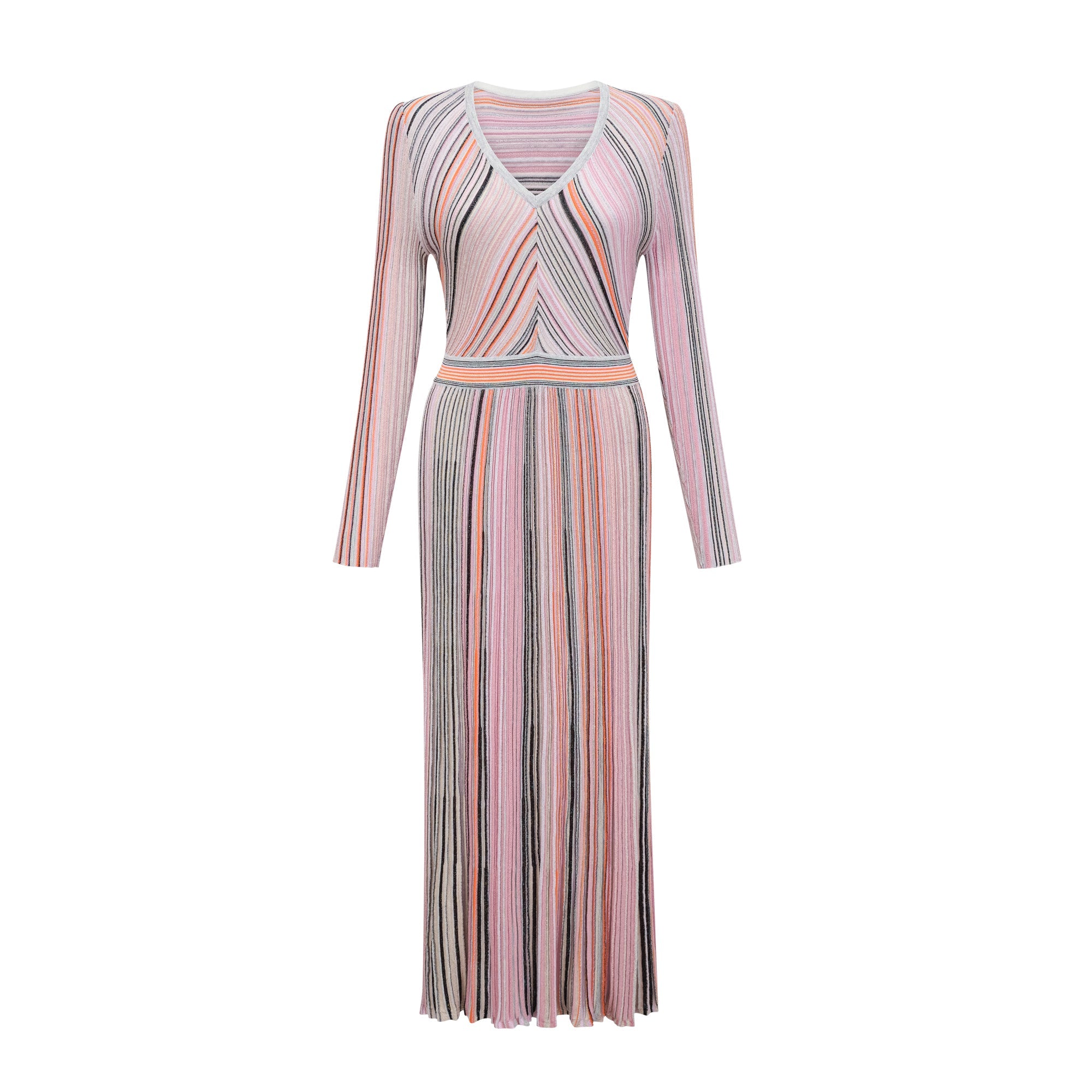 Mathilde metallic pleated midi dress in Pink (US Only)