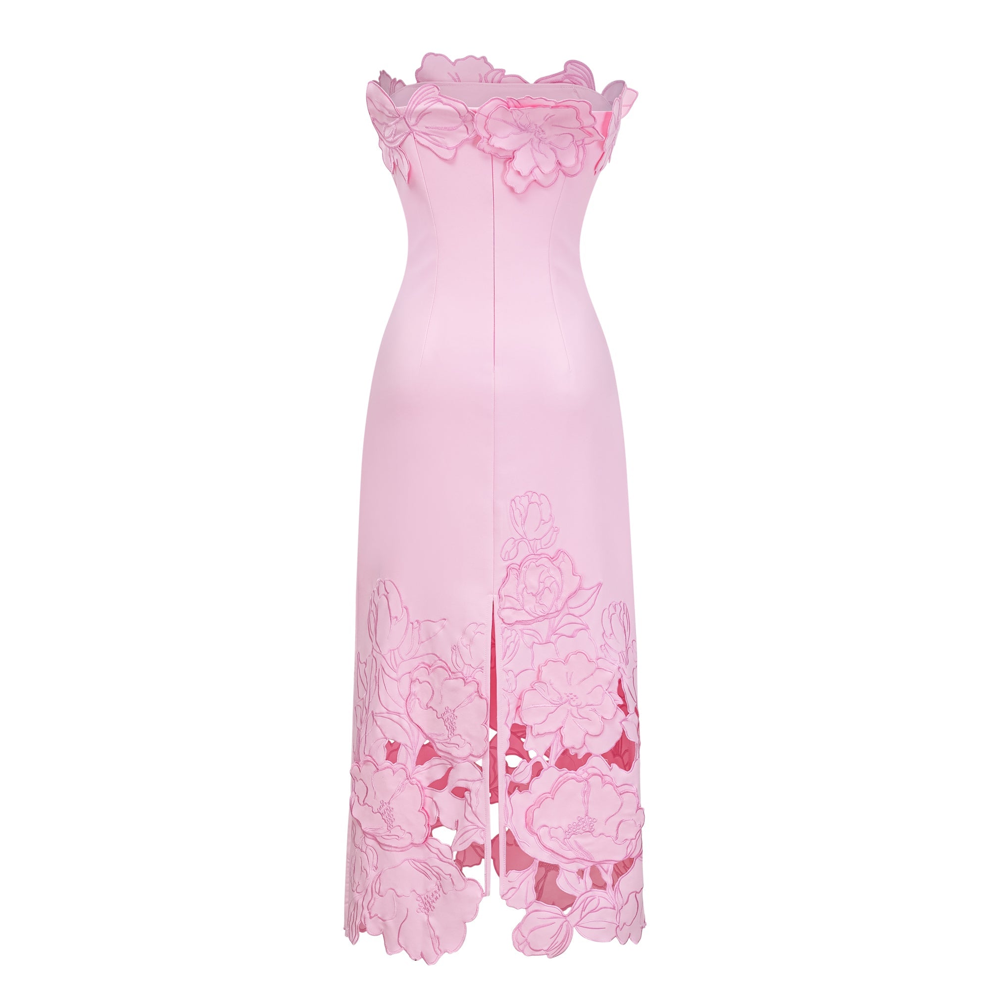 Inga Pink Strapless Floral Embroidered Maxi Dress (Final Sale-US Only)