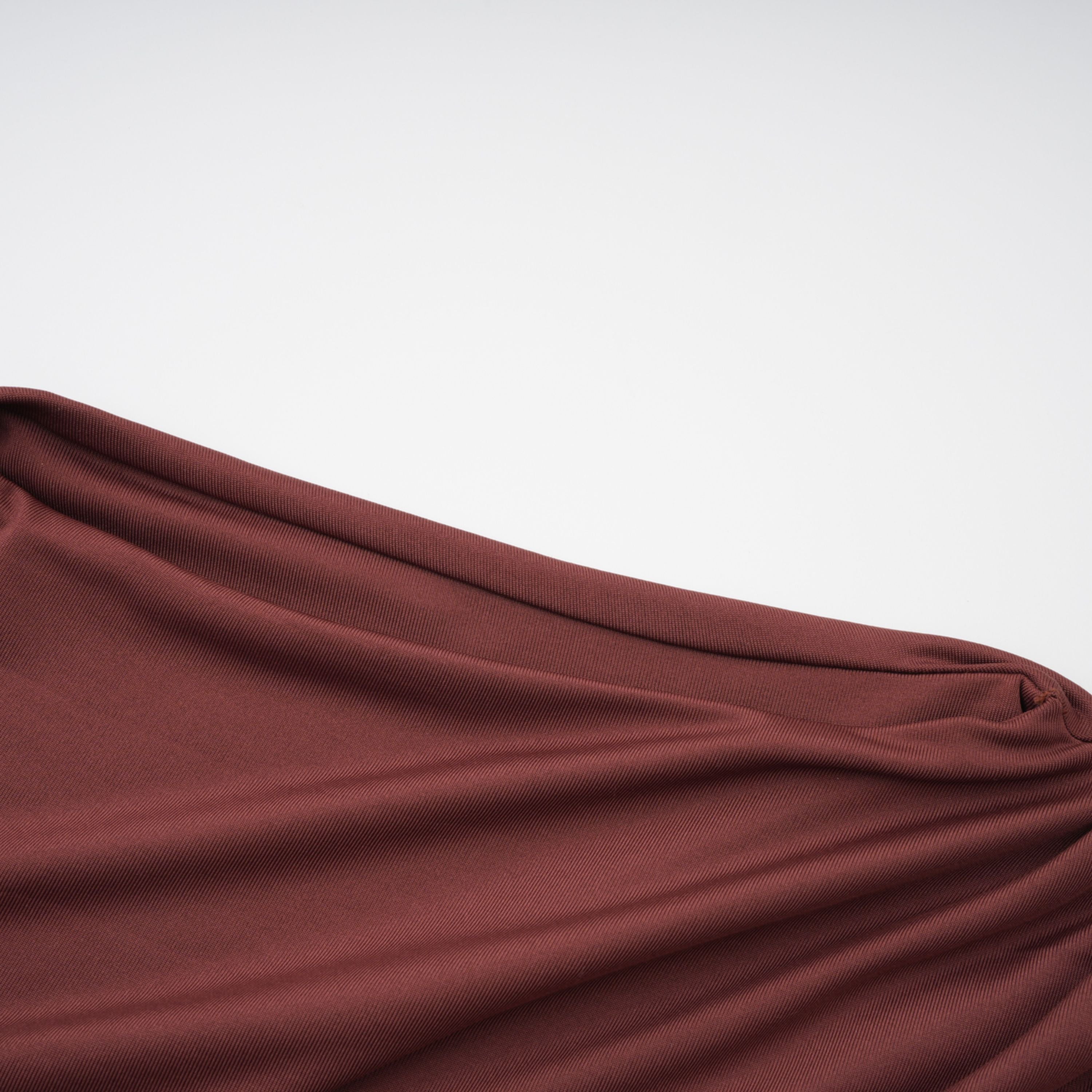Seren Brown Ruched Tulle Panel Maxi Dress