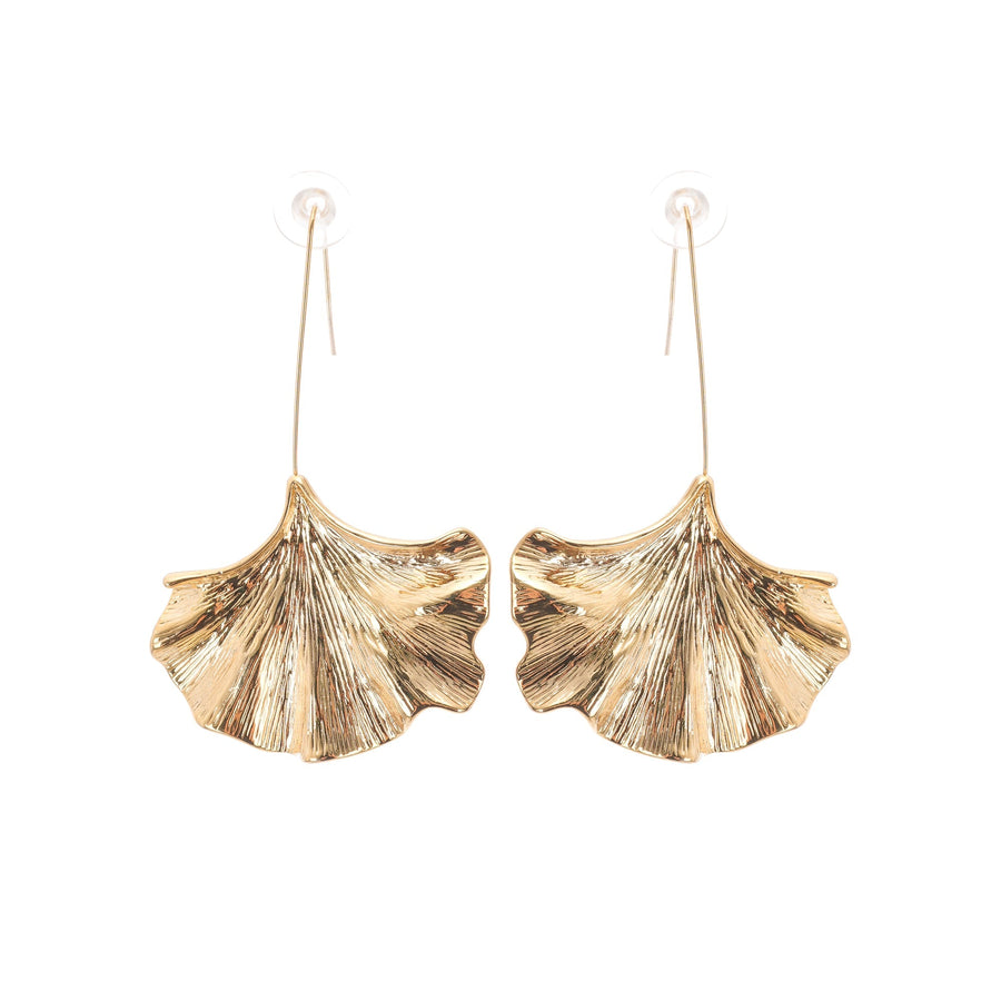 Juliet gold ginkgo drop earrings