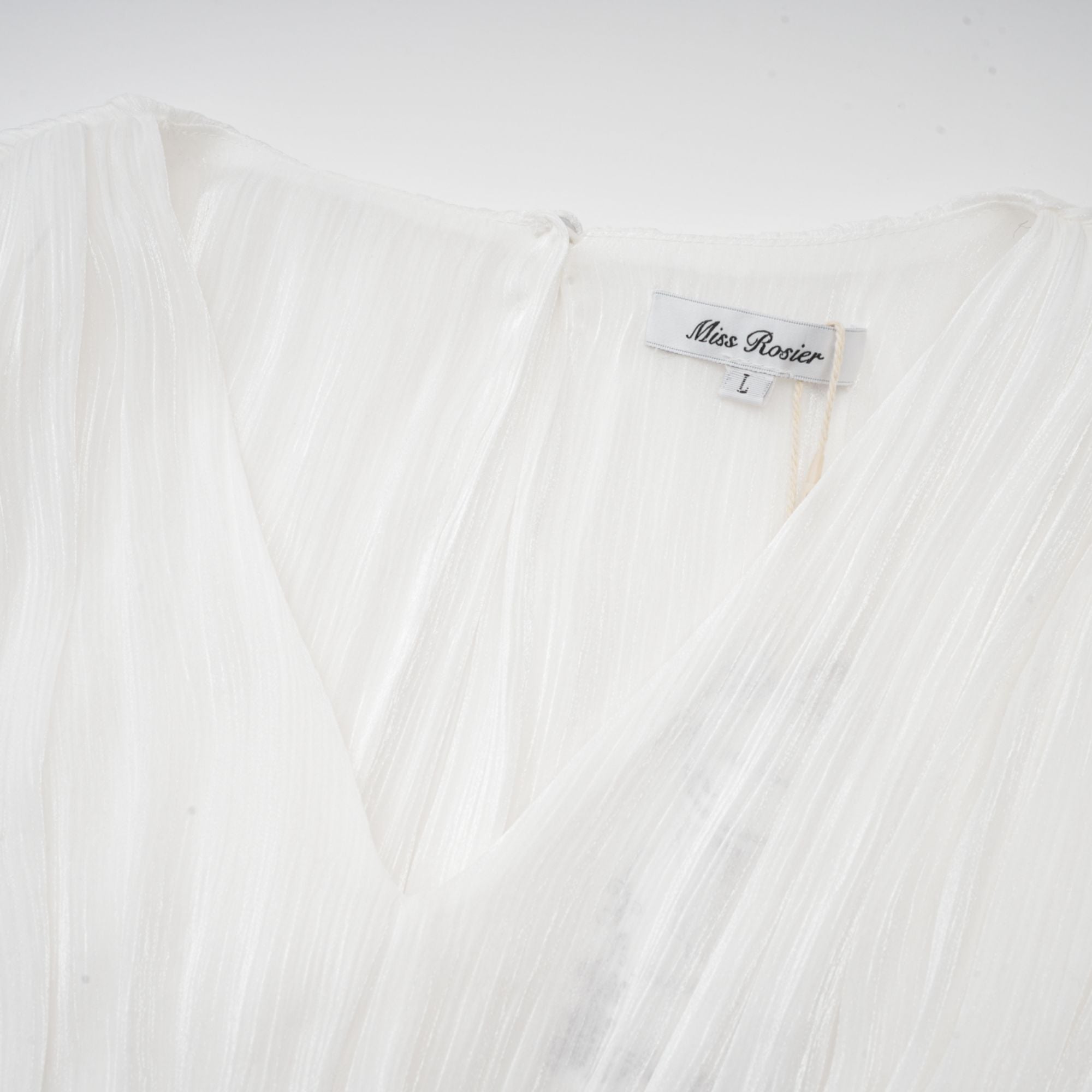Rosier white fully-pleated cinched mini dress
