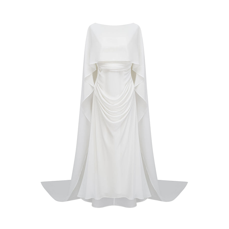 Léonie White Tulle Cape & Dress Set