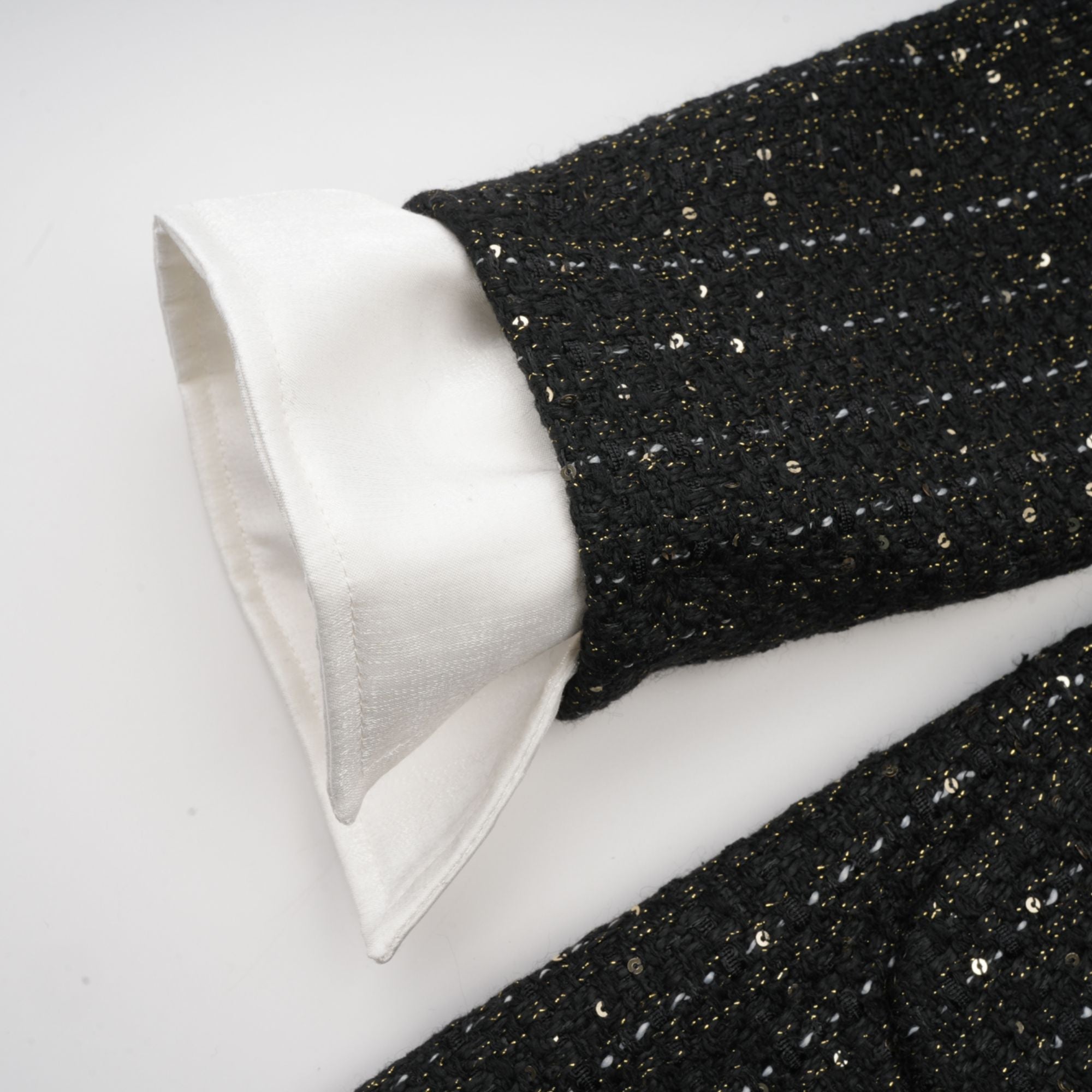 Audrey black sequin panelled tweed mini dress (Final Sale)