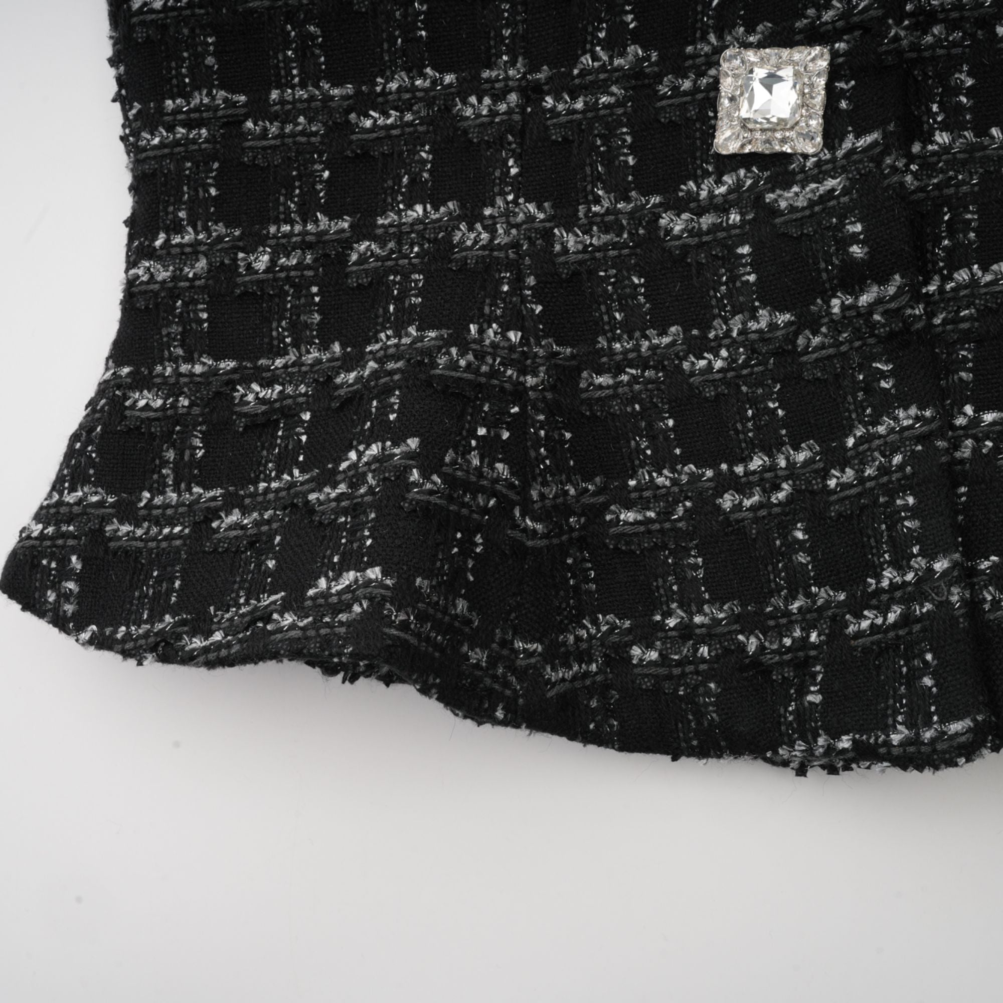 Axelle black checked tweed vest top & skirt matching set (US Only)