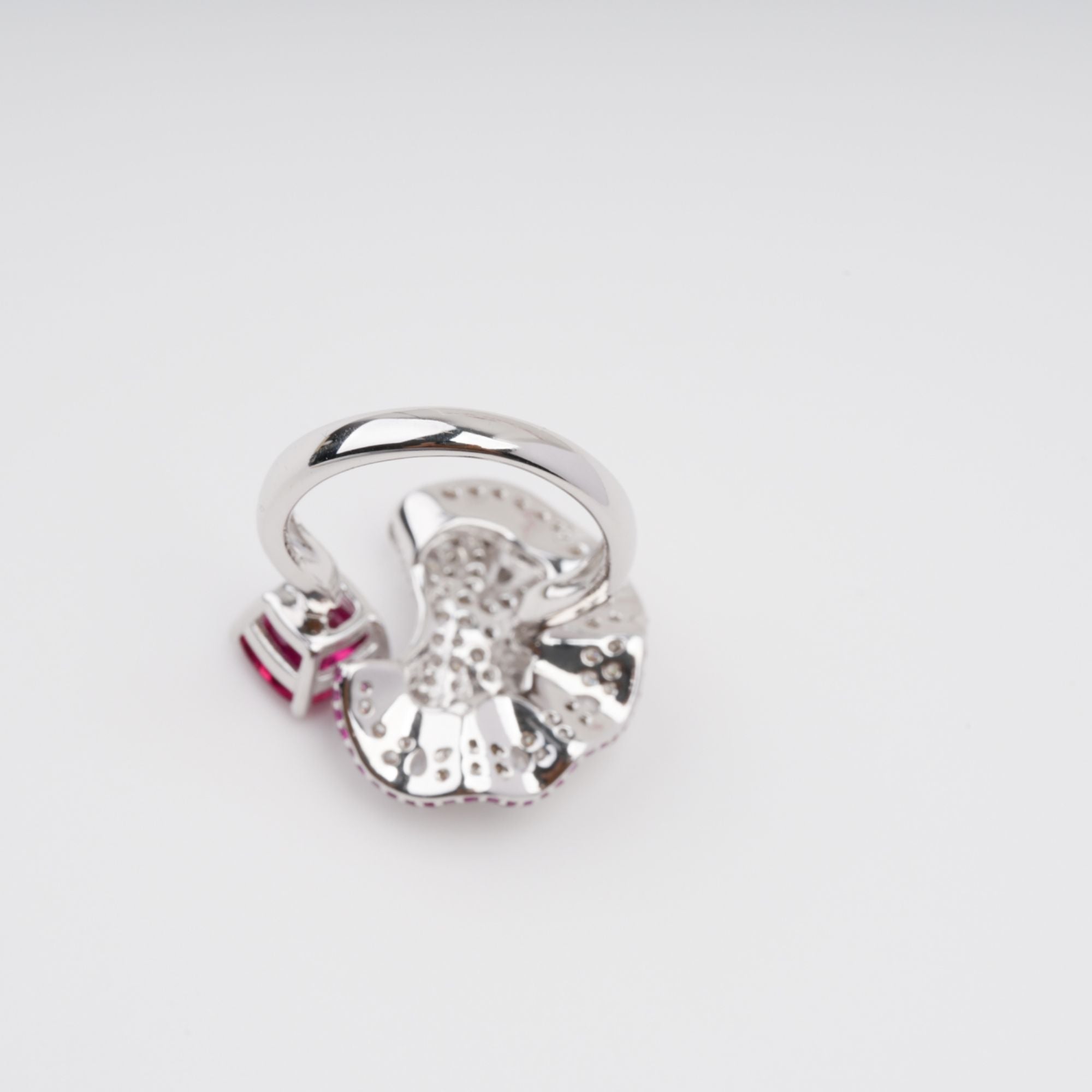Daphné Rose Pink Moonlit Wave Adjustable Sterling Silver Ring