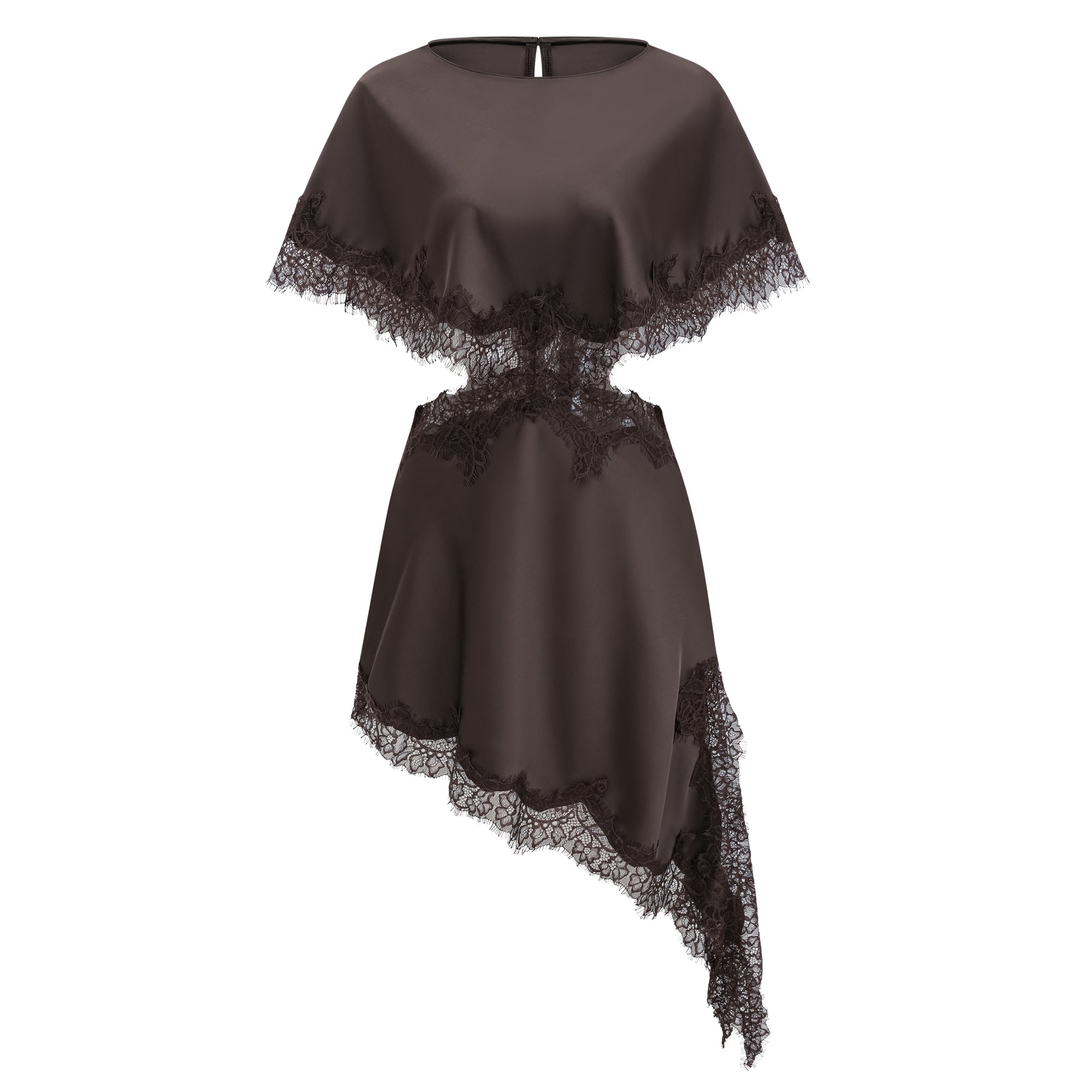 Henrik Brown Lace Trim Dress (Final Sale-US Only)