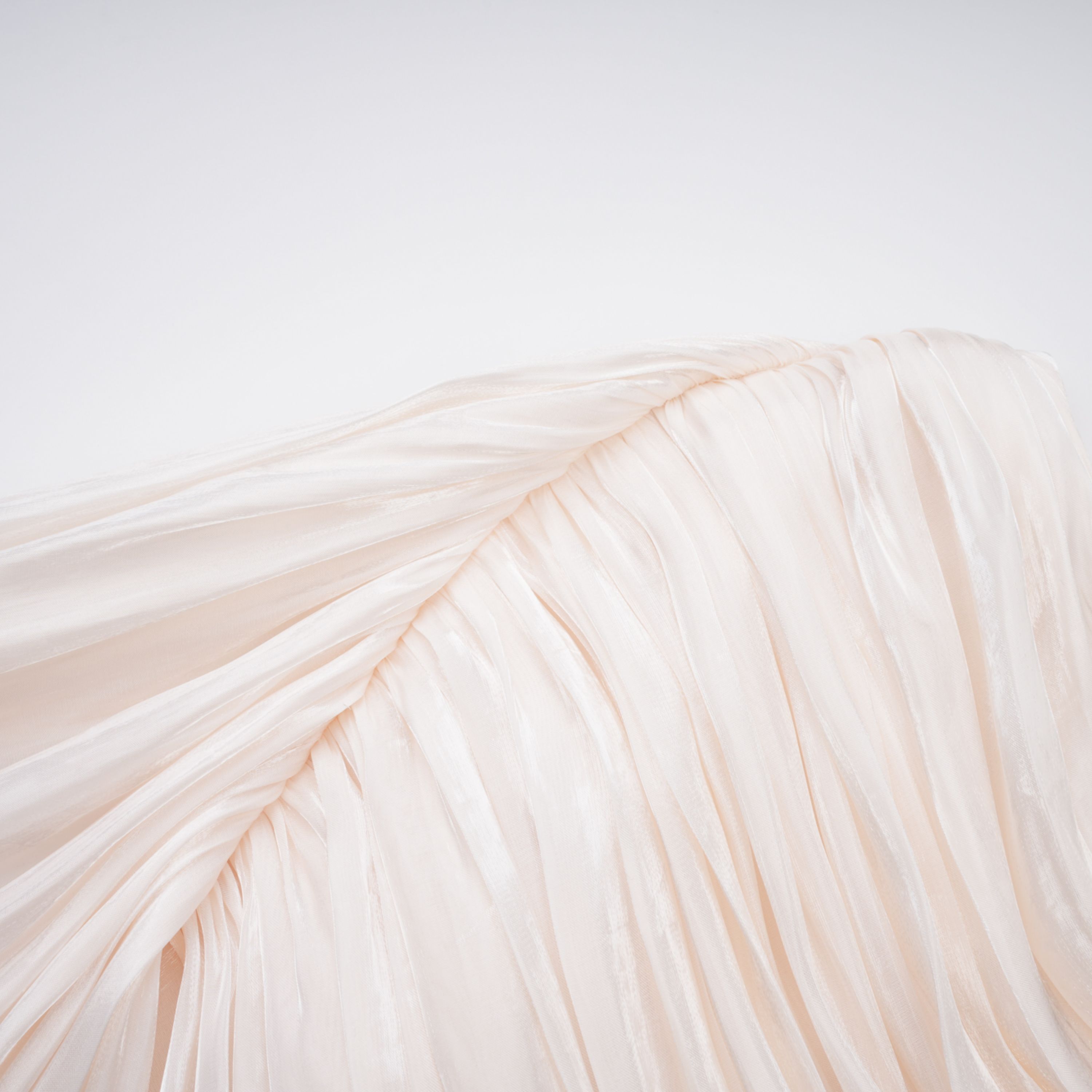 Hege Cream Glossy Ruched Cape Maxi Dress