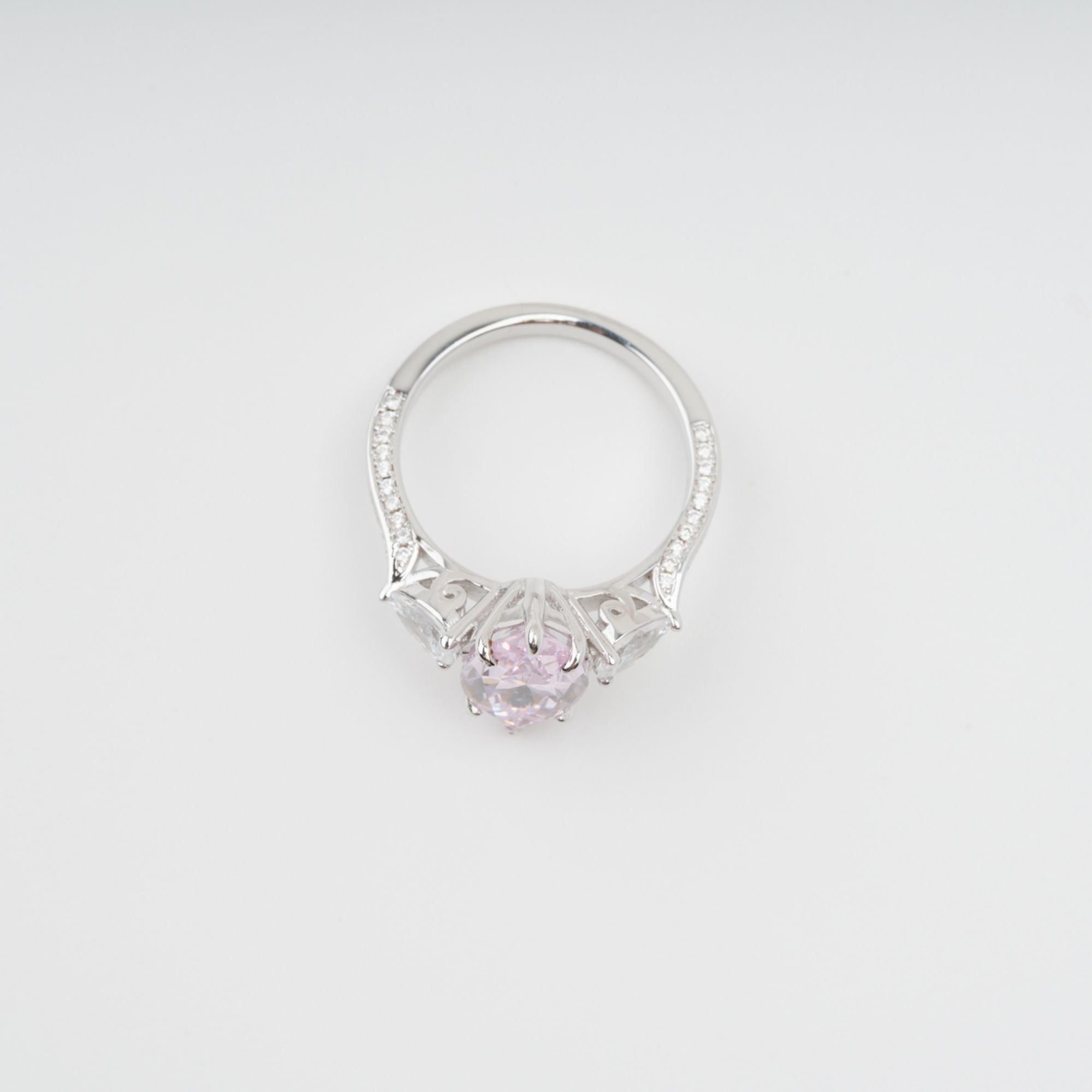 Attrape-Rêve Pink Crystal Embellished Sterling Silver Ring