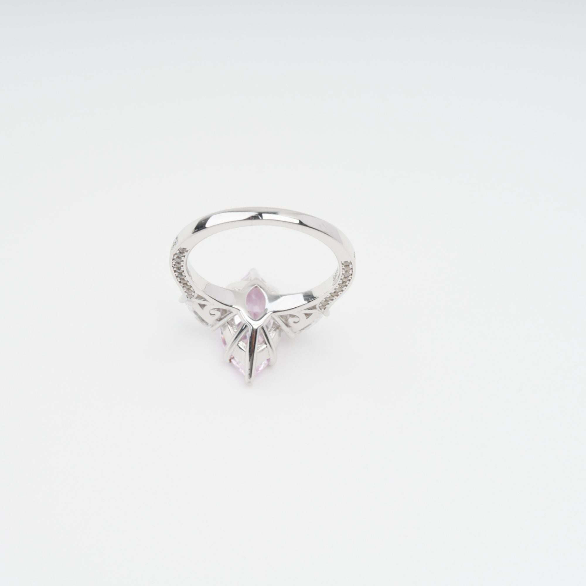 Attrape-Rêve Pink Crystal Embellished Sterling Silver Ring
