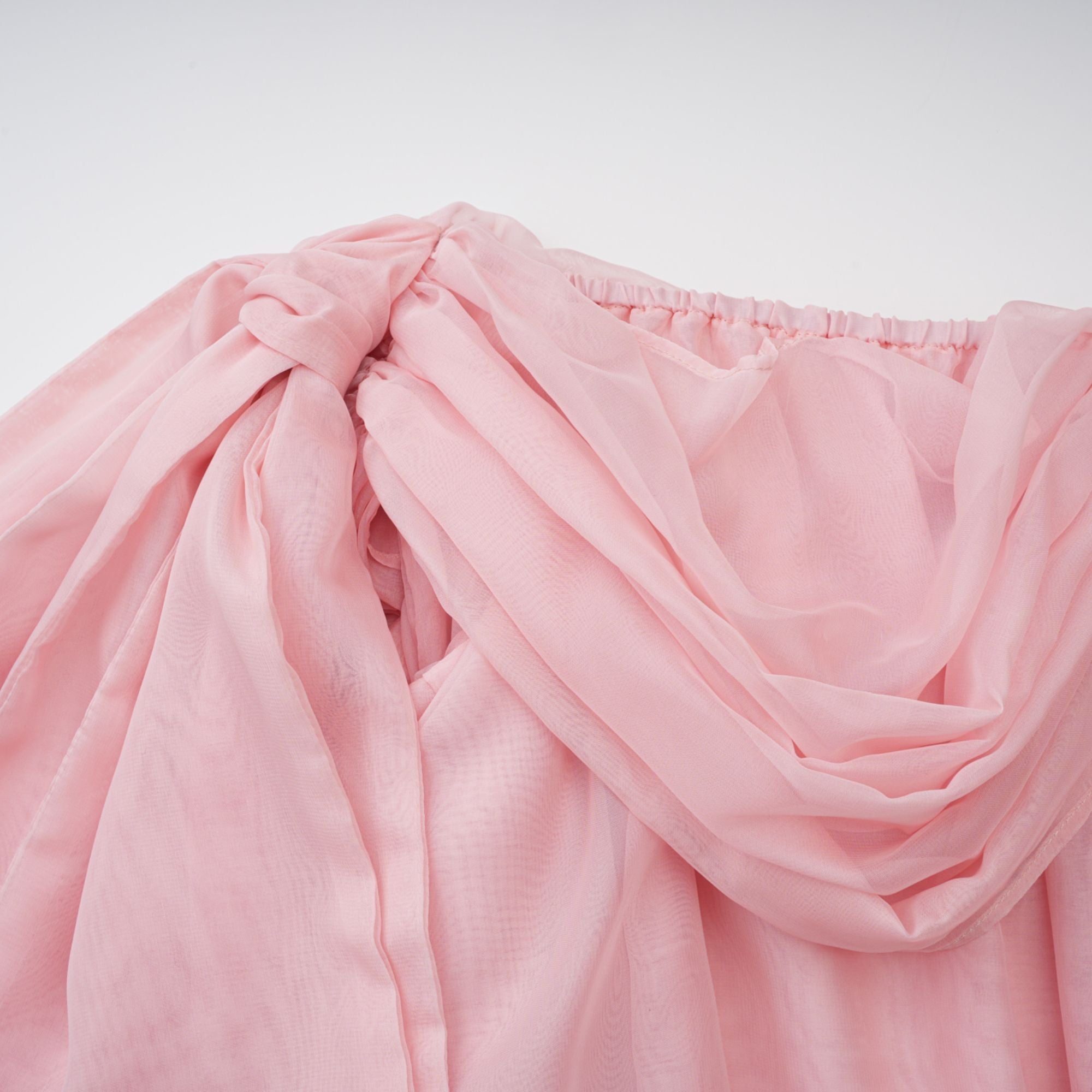 Avril pink bow draped slip mini dress (Final Sale)