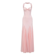 Rêverie Pink Sweetheart Neck Maxi Dress