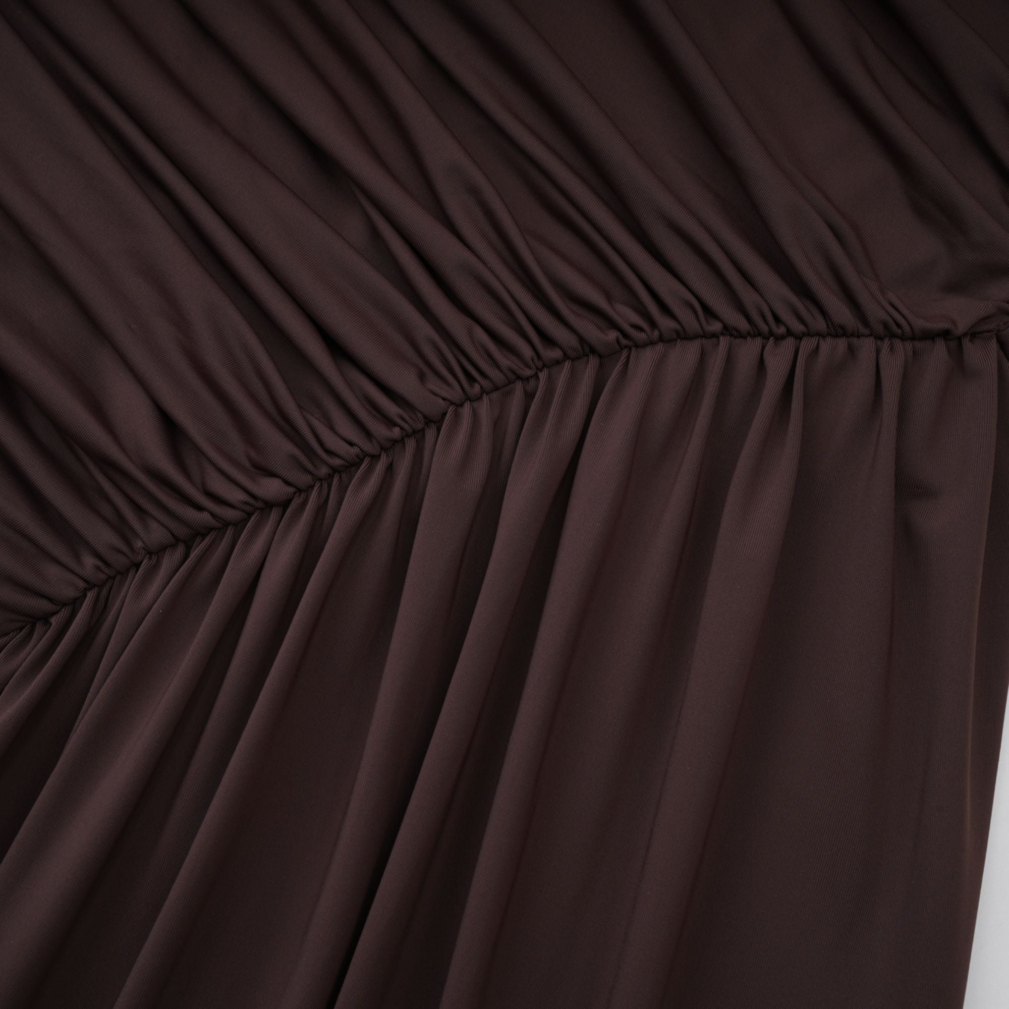 Fée Brown Asymmetrical Ruched Mini Dress
