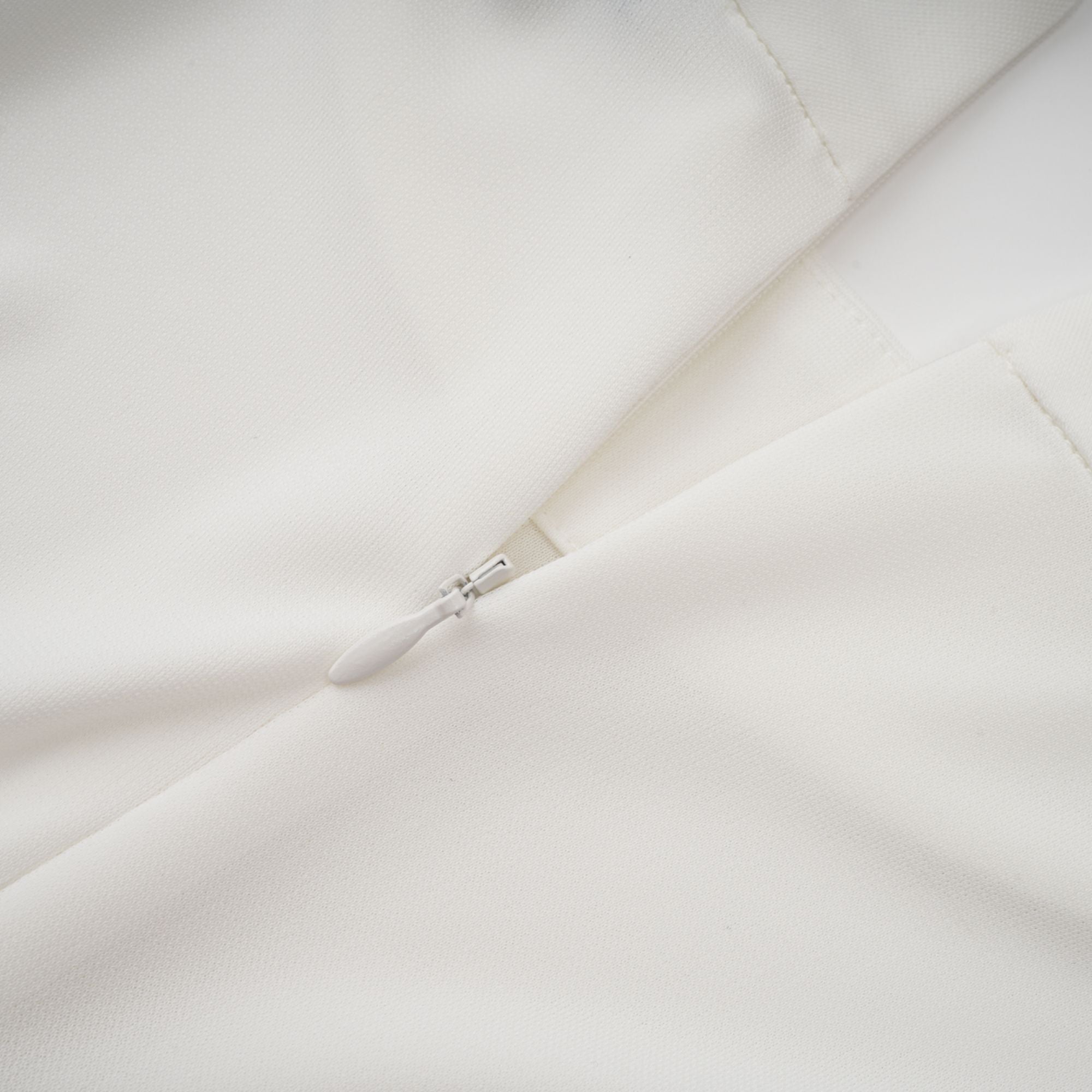 Mystérieuse White Turtleneck Draped Maxi Dress