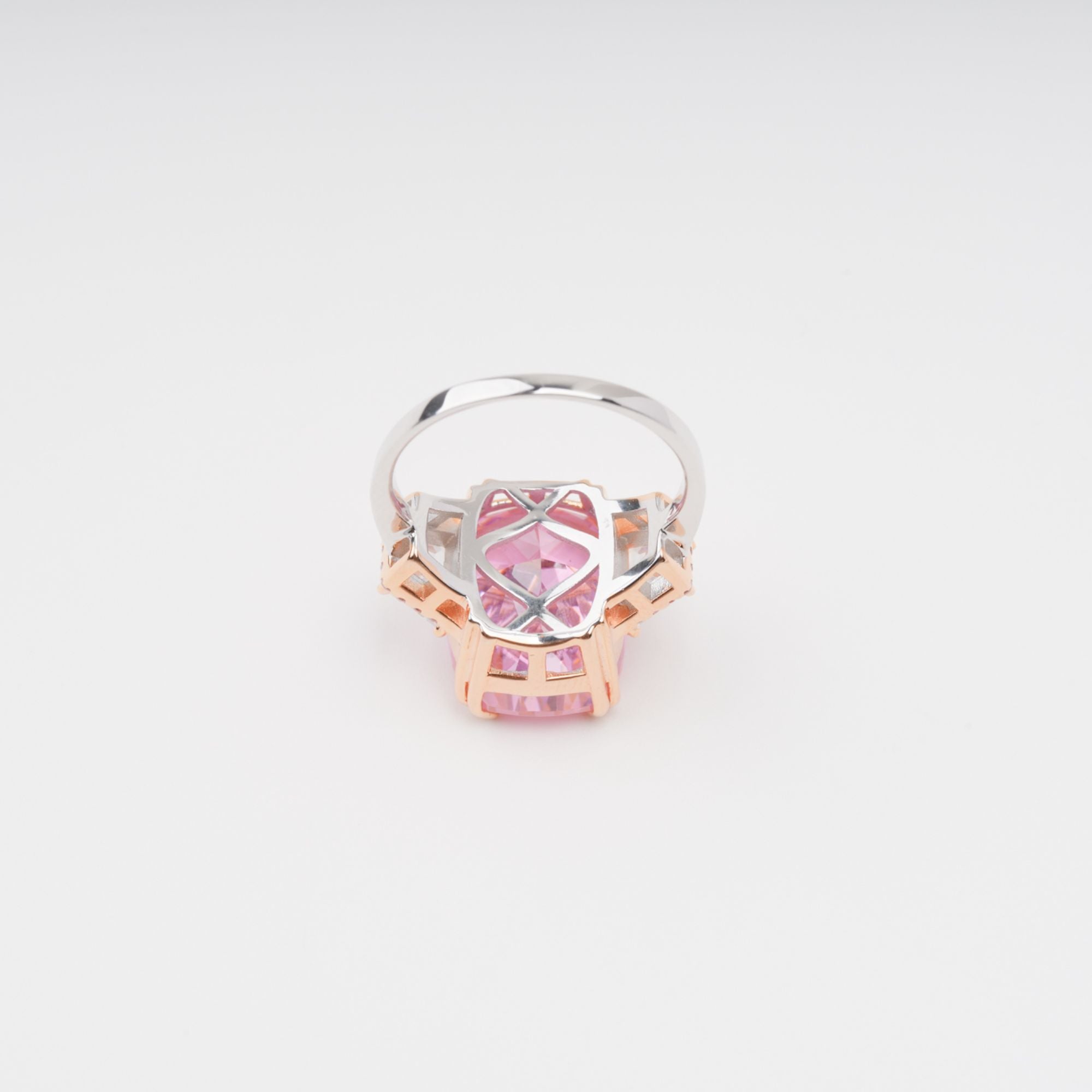 Cardea Pink Cushion Cut Gemstone Sterling Silver Ring