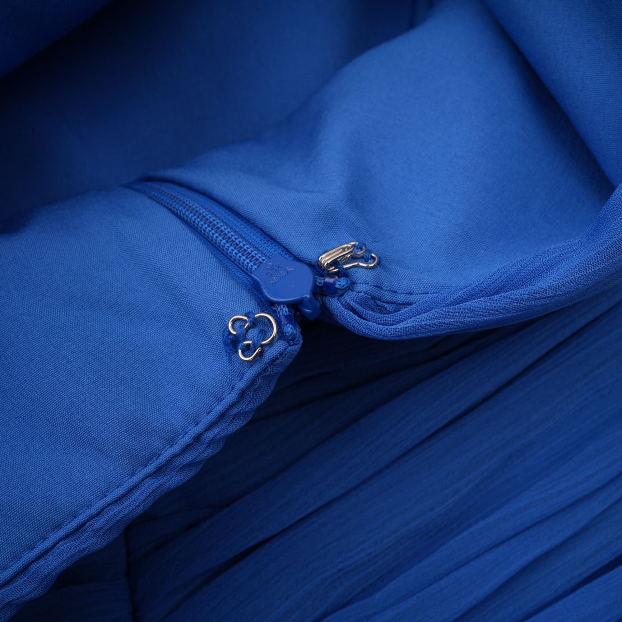 Faustine Blue Cape Design Ruched Maxi Dress (Final Sale-US Only)