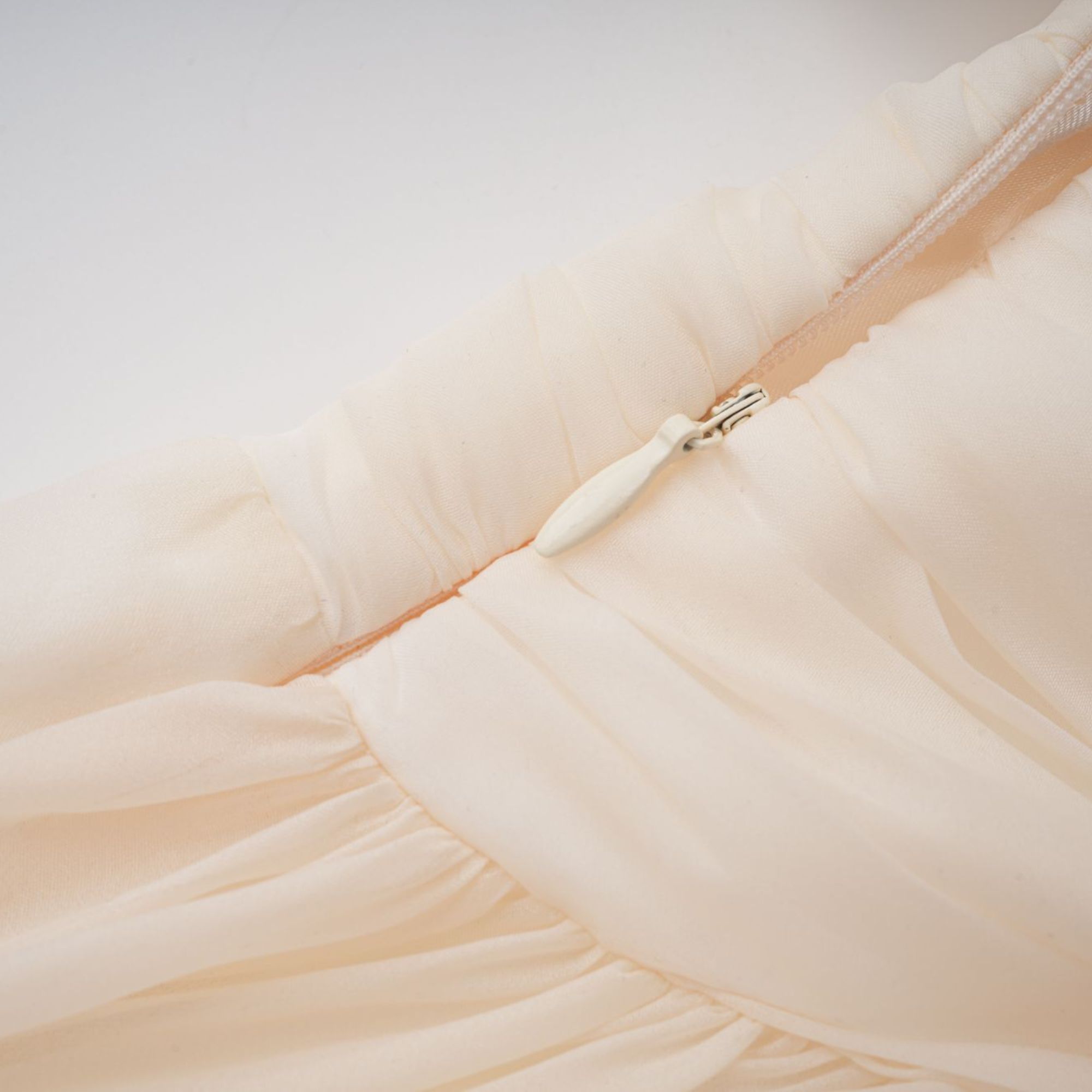 Riley Cream White Draped Tulle Maxi Dress