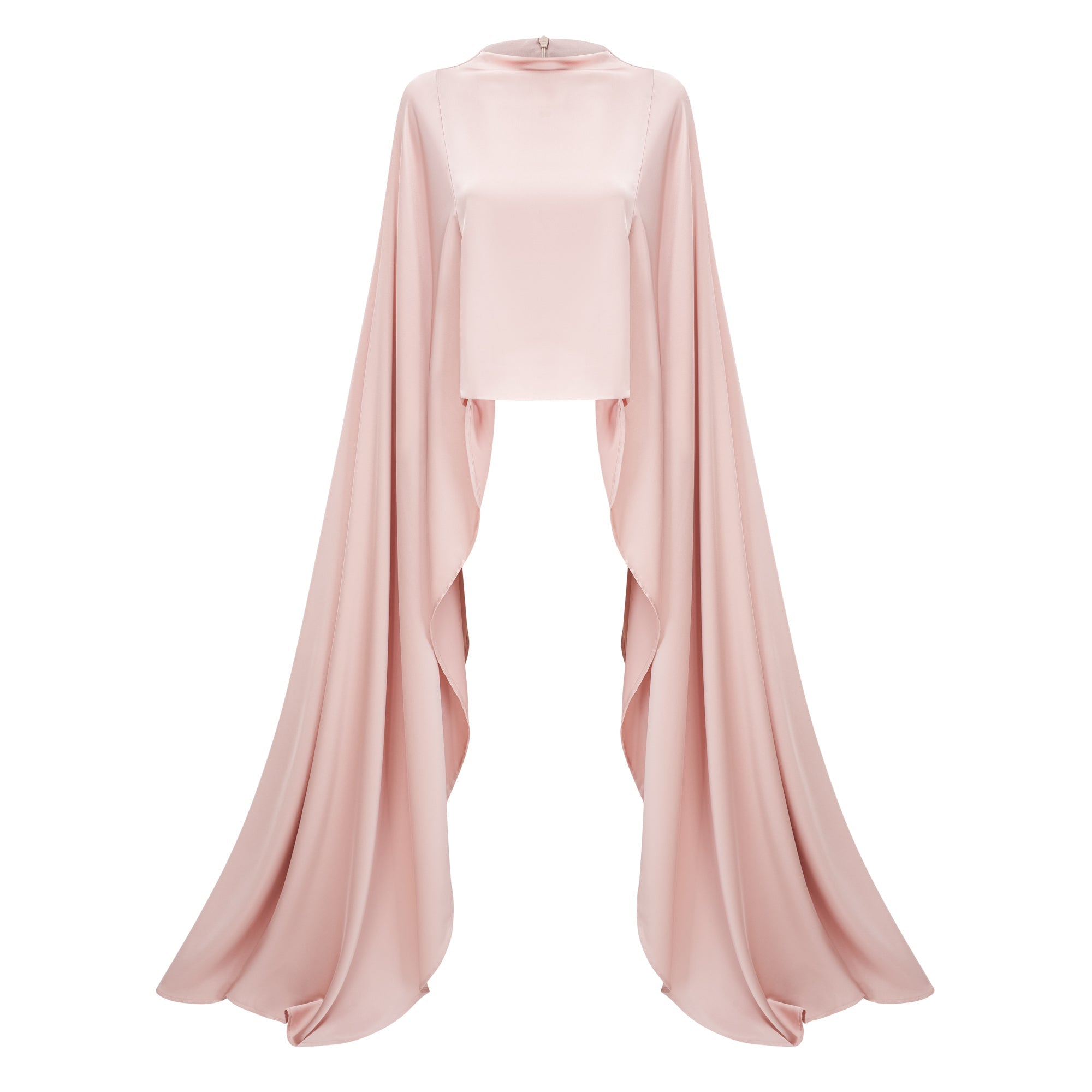Everleigh Champagne Satin Top & Skirt Set With Cape Detail (Final Sale-US Only)