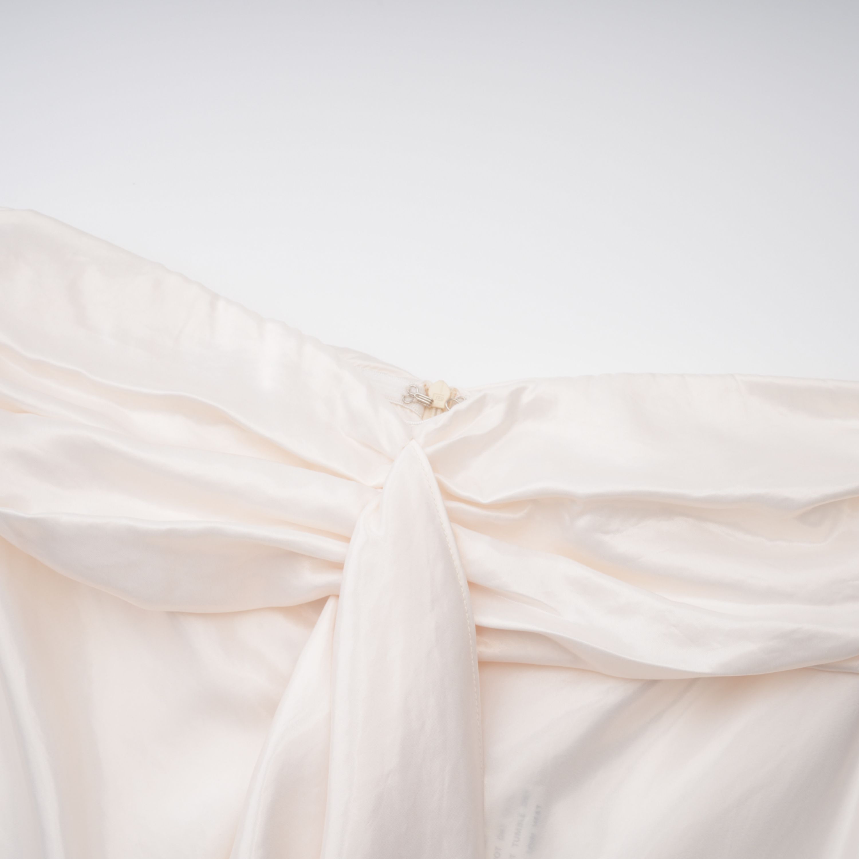 Lilla Beige Strapless Ruffled Satin Maxi Dress (Final Sale)