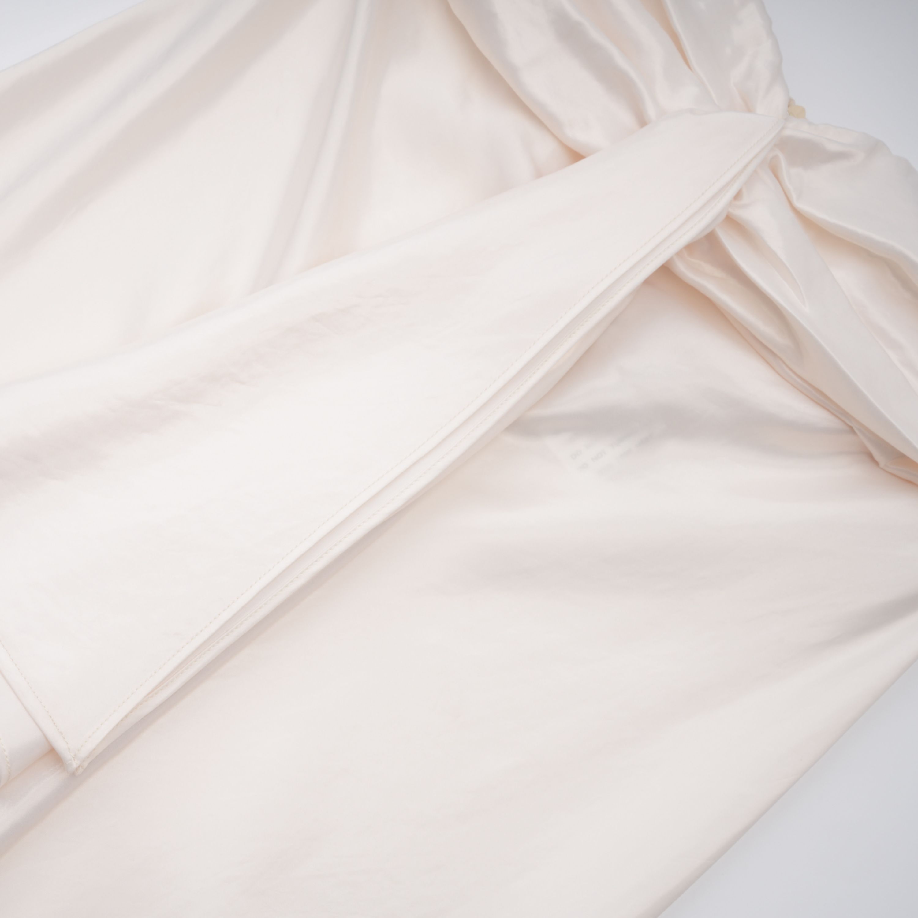 Lilla Beige Strapless Ruffled Satin Maxi Dress  (Final Sale-US Only)