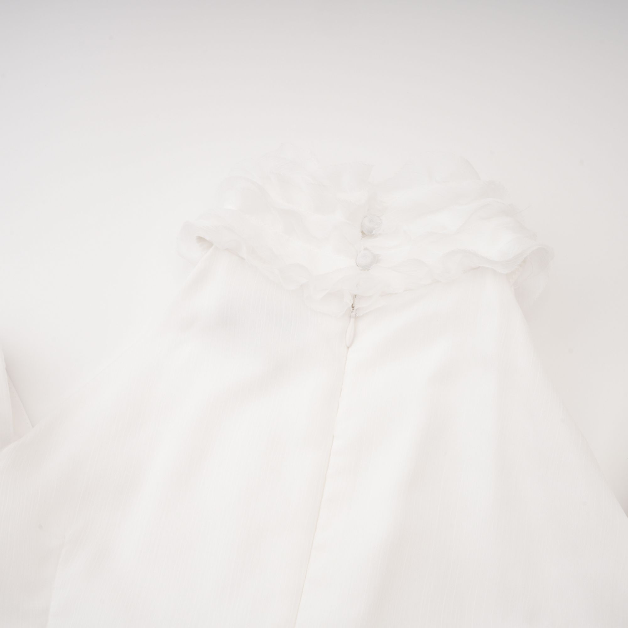 Déotille White Asymmetrical Ruched Mini Dress(Final Sale-US Only)