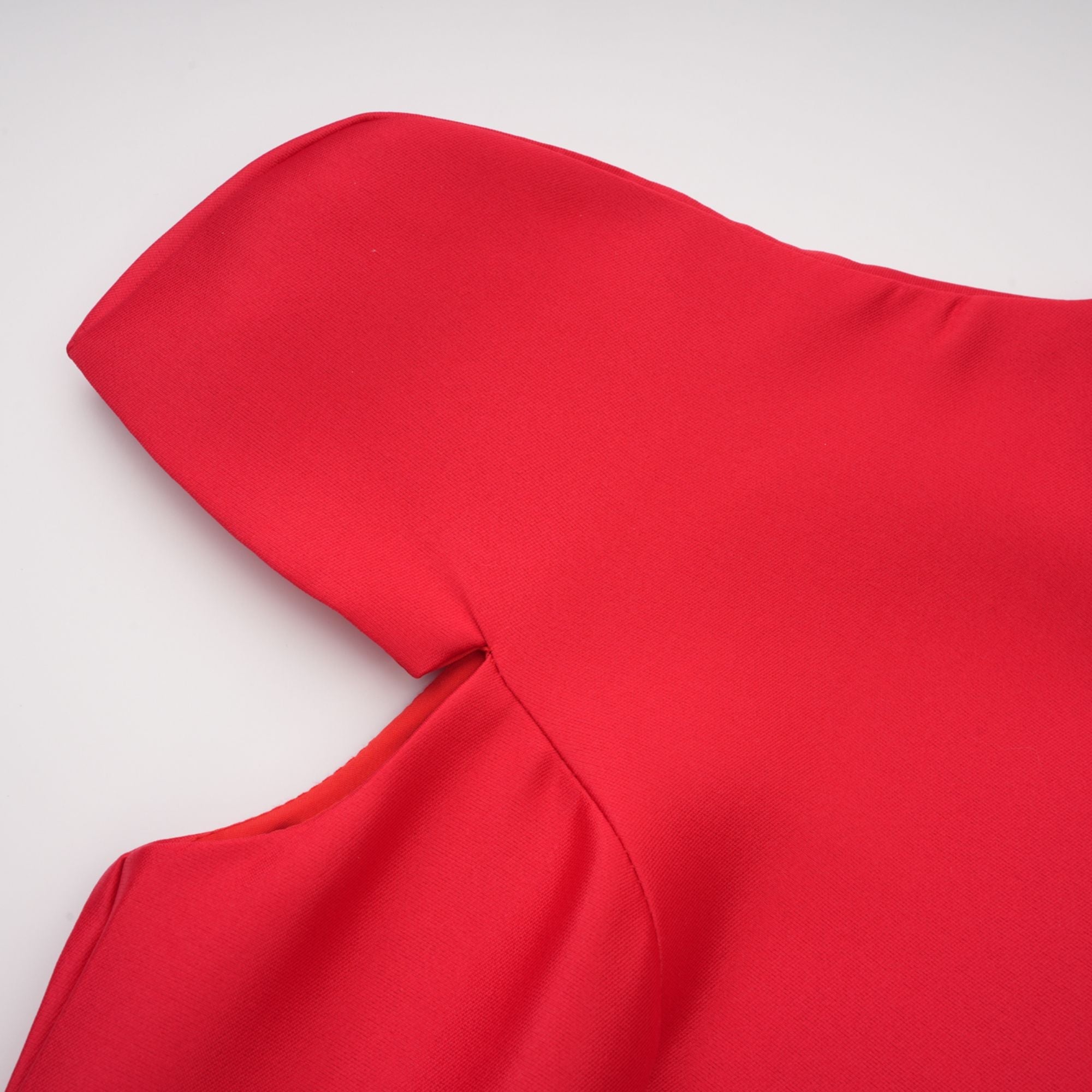 Aventin Red Godet Design Midi Dress (Final Sale-US Only)