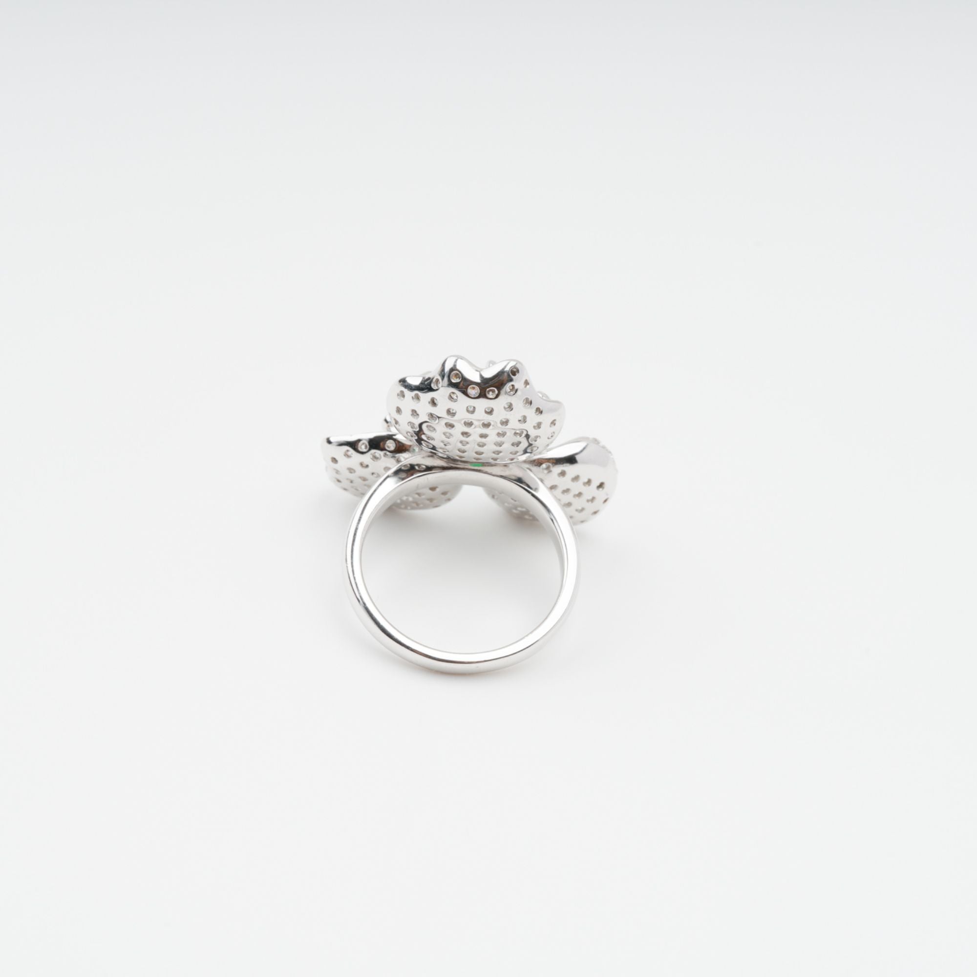 Carine Green Flower Shaped Zircon Gemstone Sterling Silver Ring