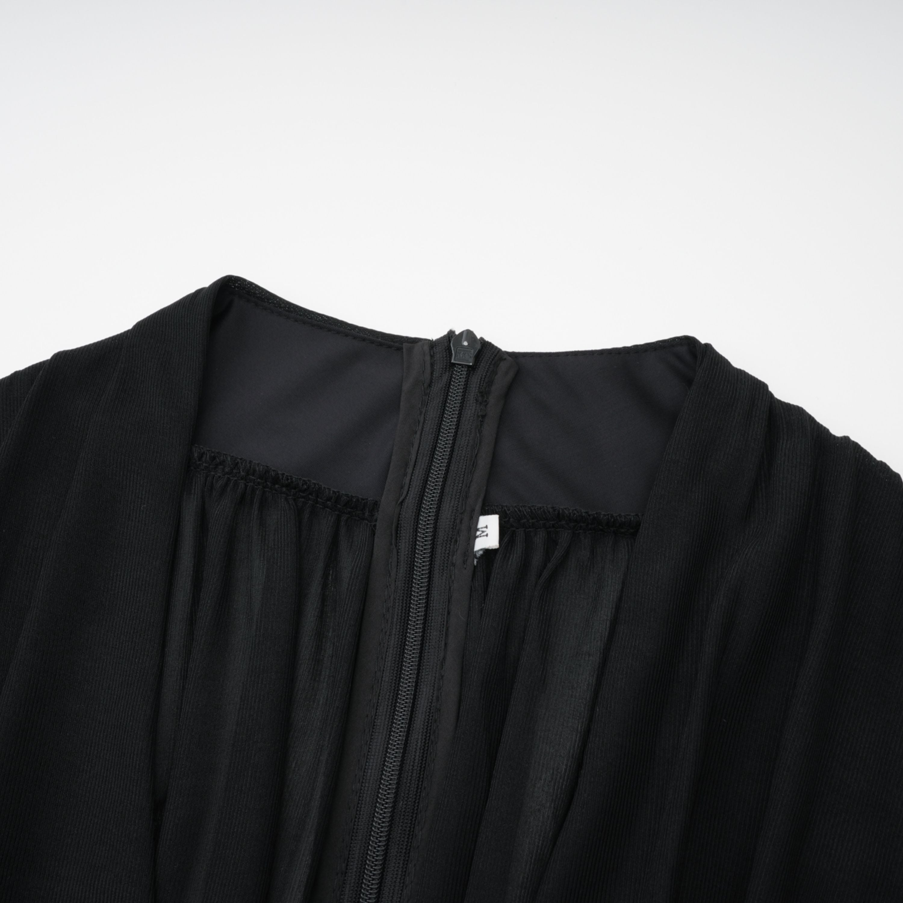 Greta Black Ruched Sheer Mesh Maxi Dress (Final Sale)