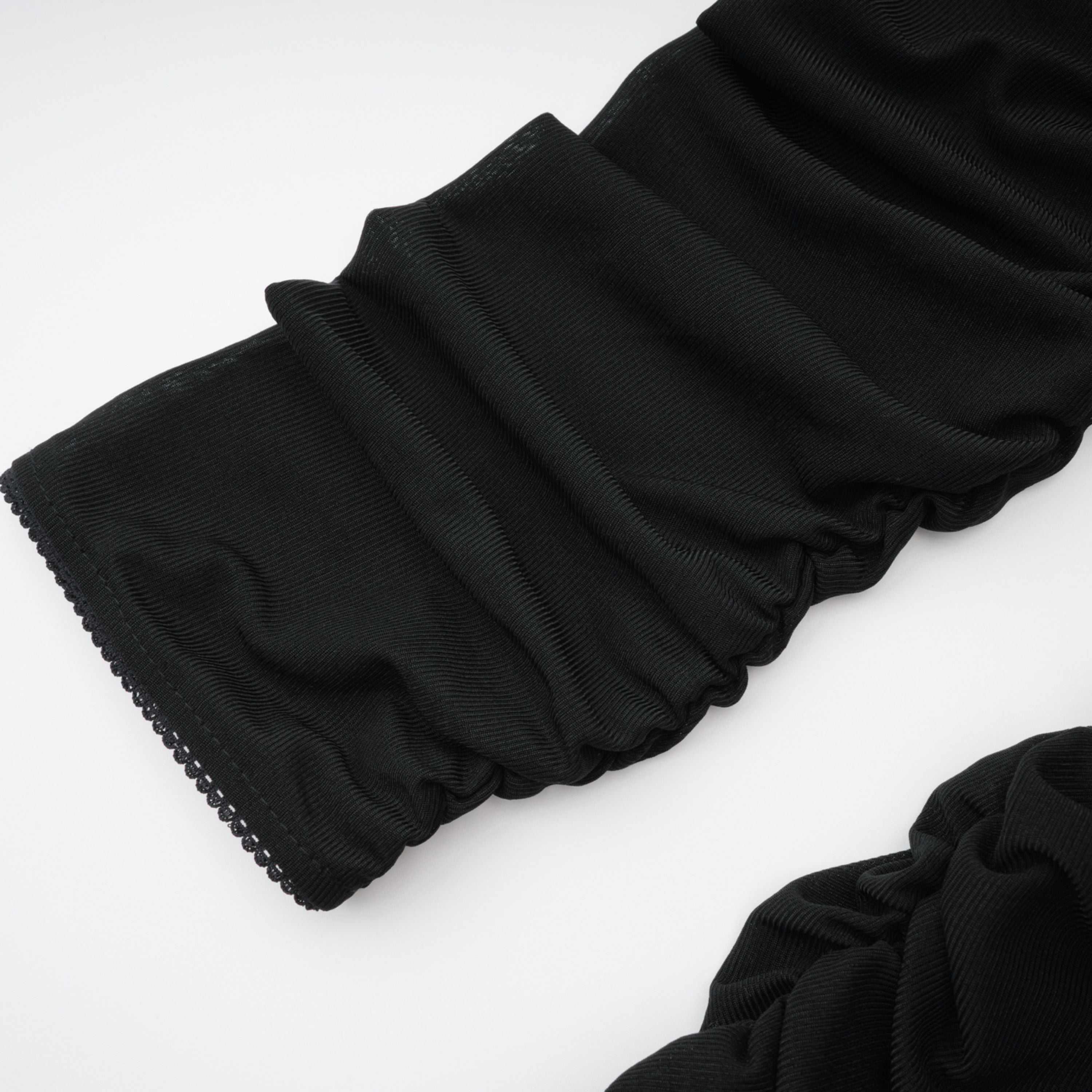 Greta Black Ruched Sheer Mesh Maxi Dress (Final Sale)