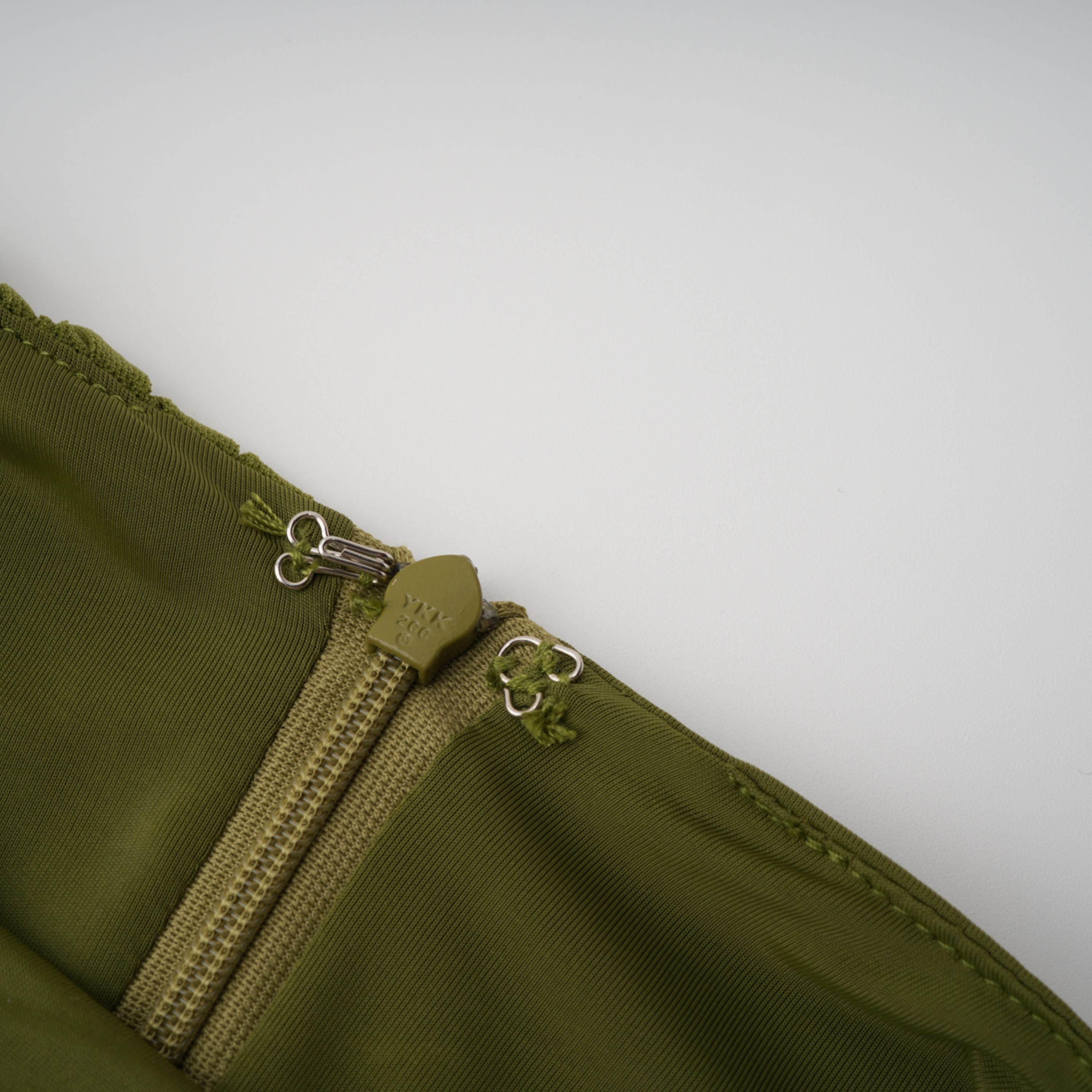 Emilia Green Asymmetrical Ribbon Draped Maxi Dress (Final Sale-US Only)