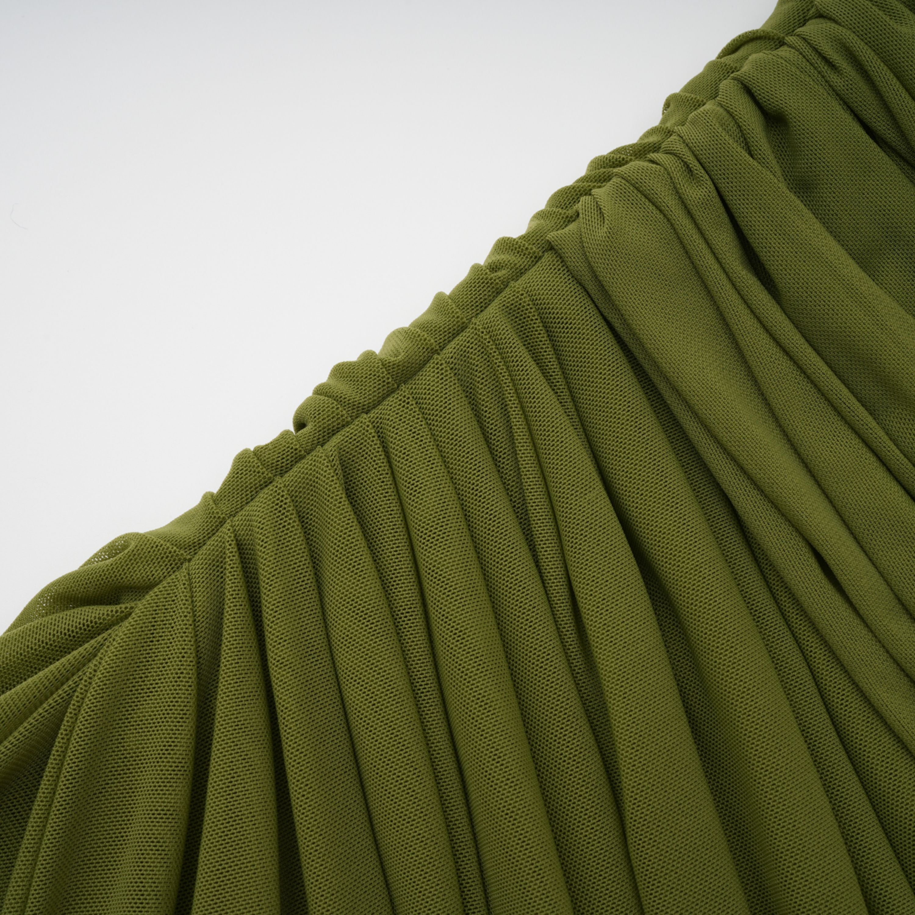 Emilia Green Asymmetrical Ribbon Draped Maxi Dress (Final Sale-US Only)