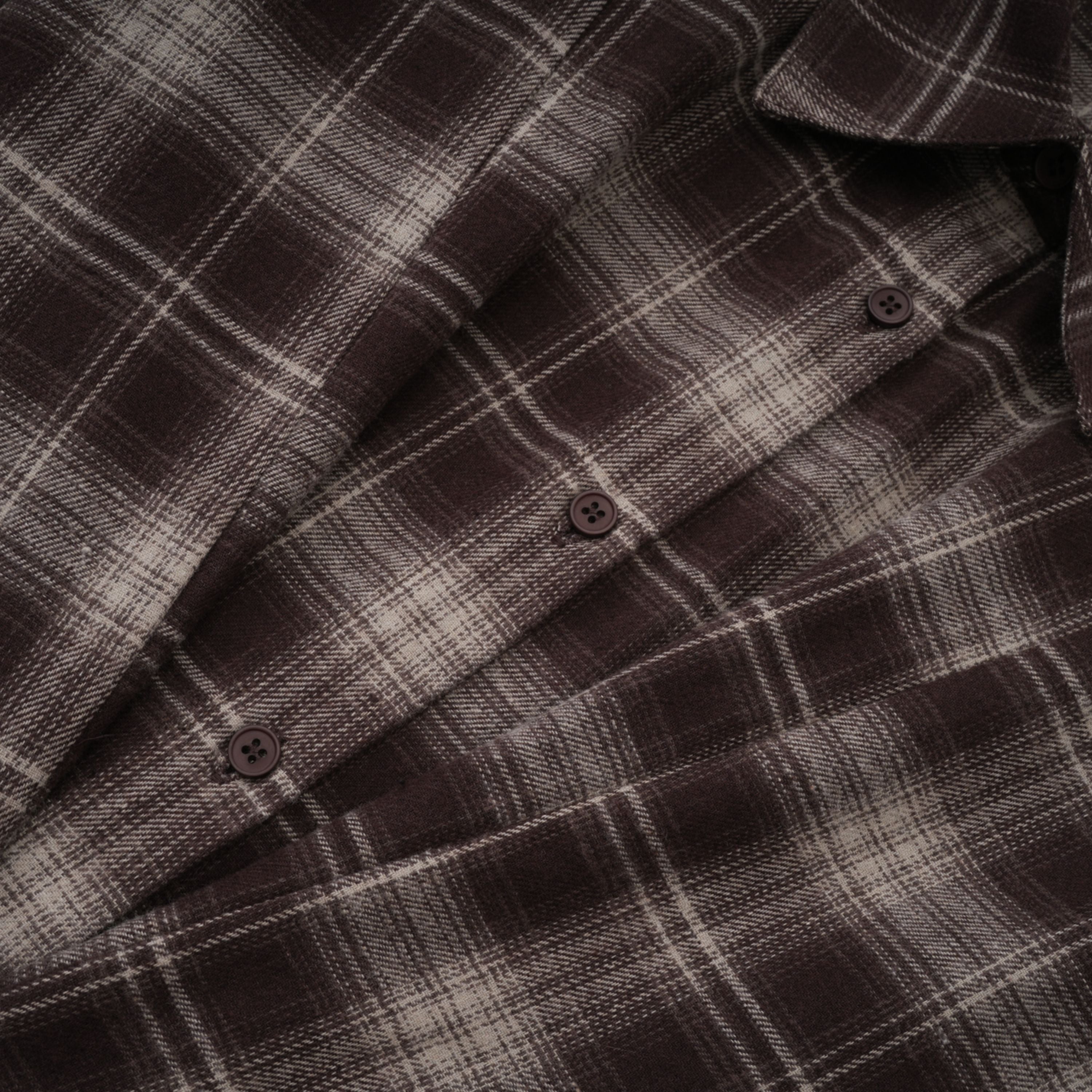 Amber Brown Plaid Tailored Cutout Blouse (Final Sale)