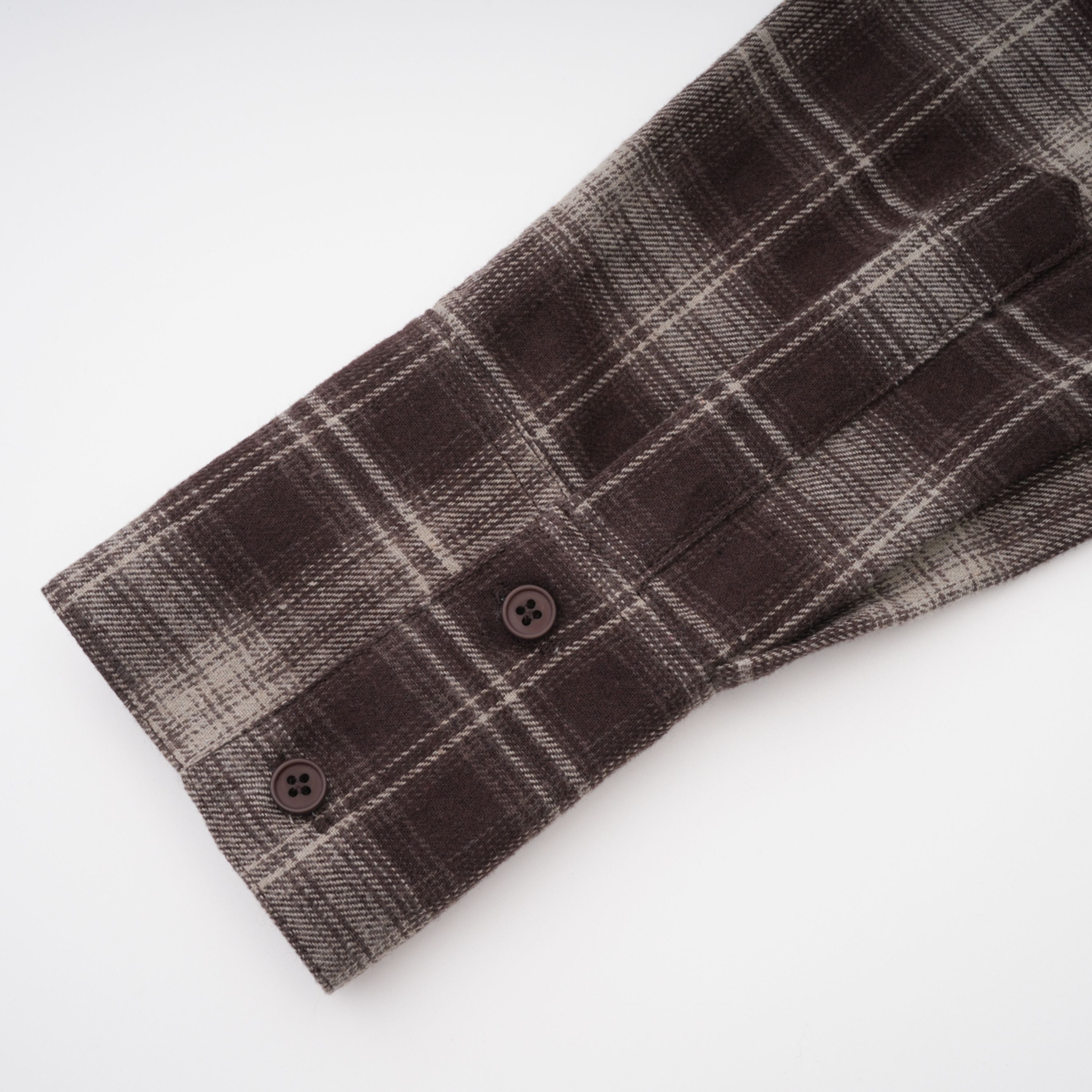 Amber Brown Plaid Tailored Cutout Blouse (Final Sale)