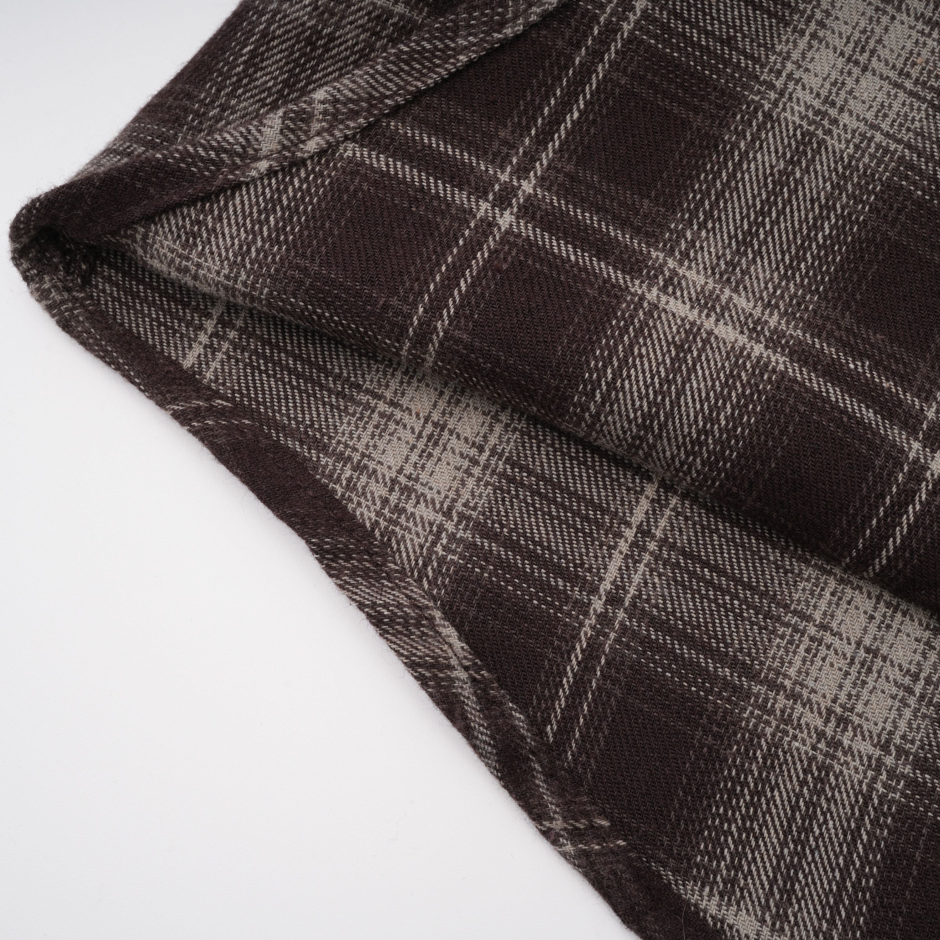 Amber Brown Plaid Tailored Cutout Blouse (Final Sale)