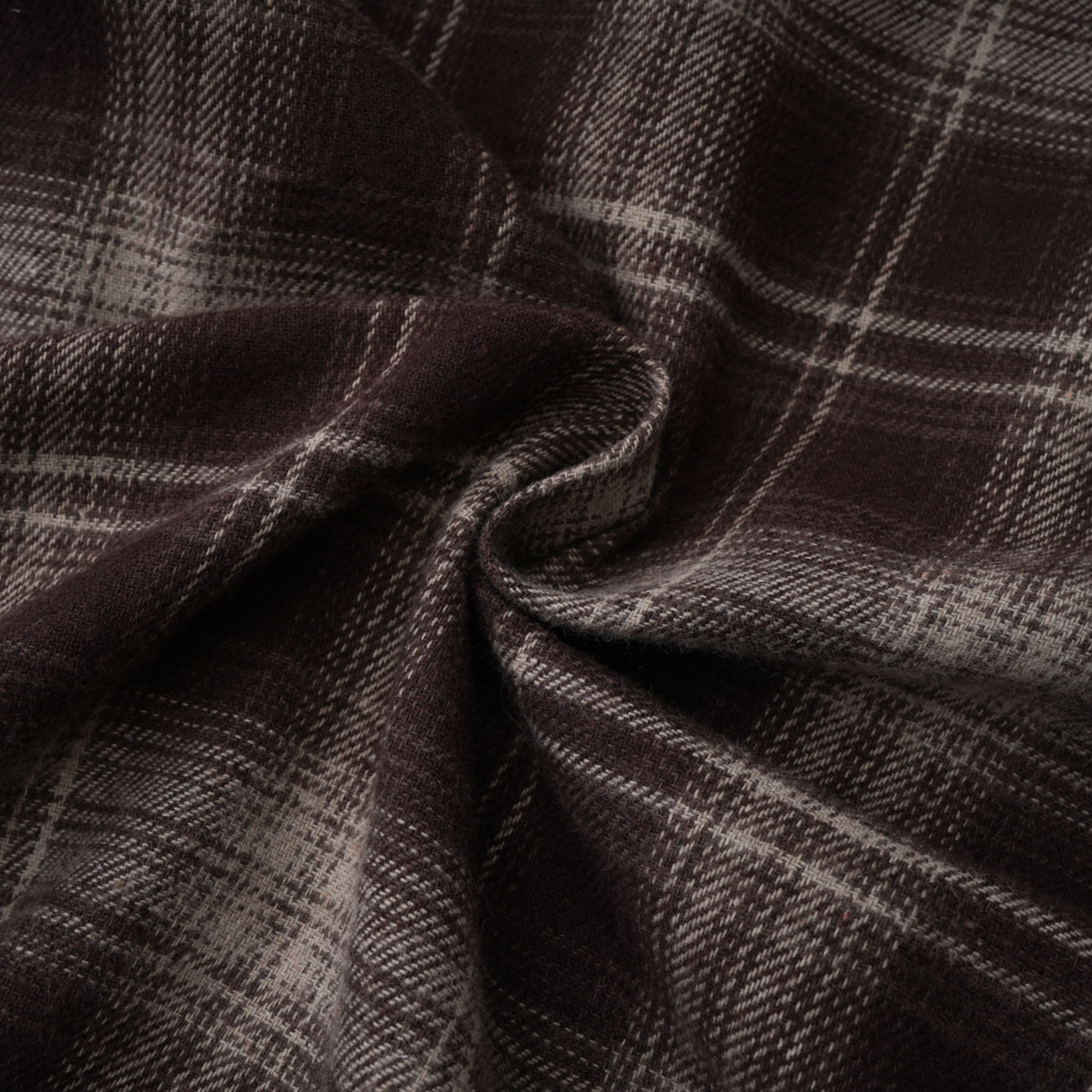 Amber Brown Plaid Tailored Cutout Blouse (Final Sale)