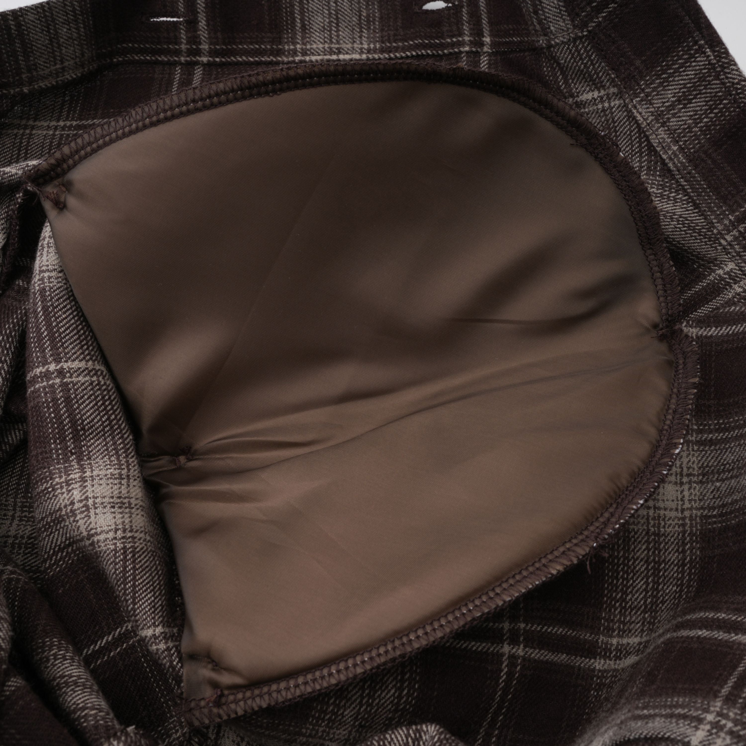 Amber Brown Plaid Tailored Cutout Blouse (Final Sale)