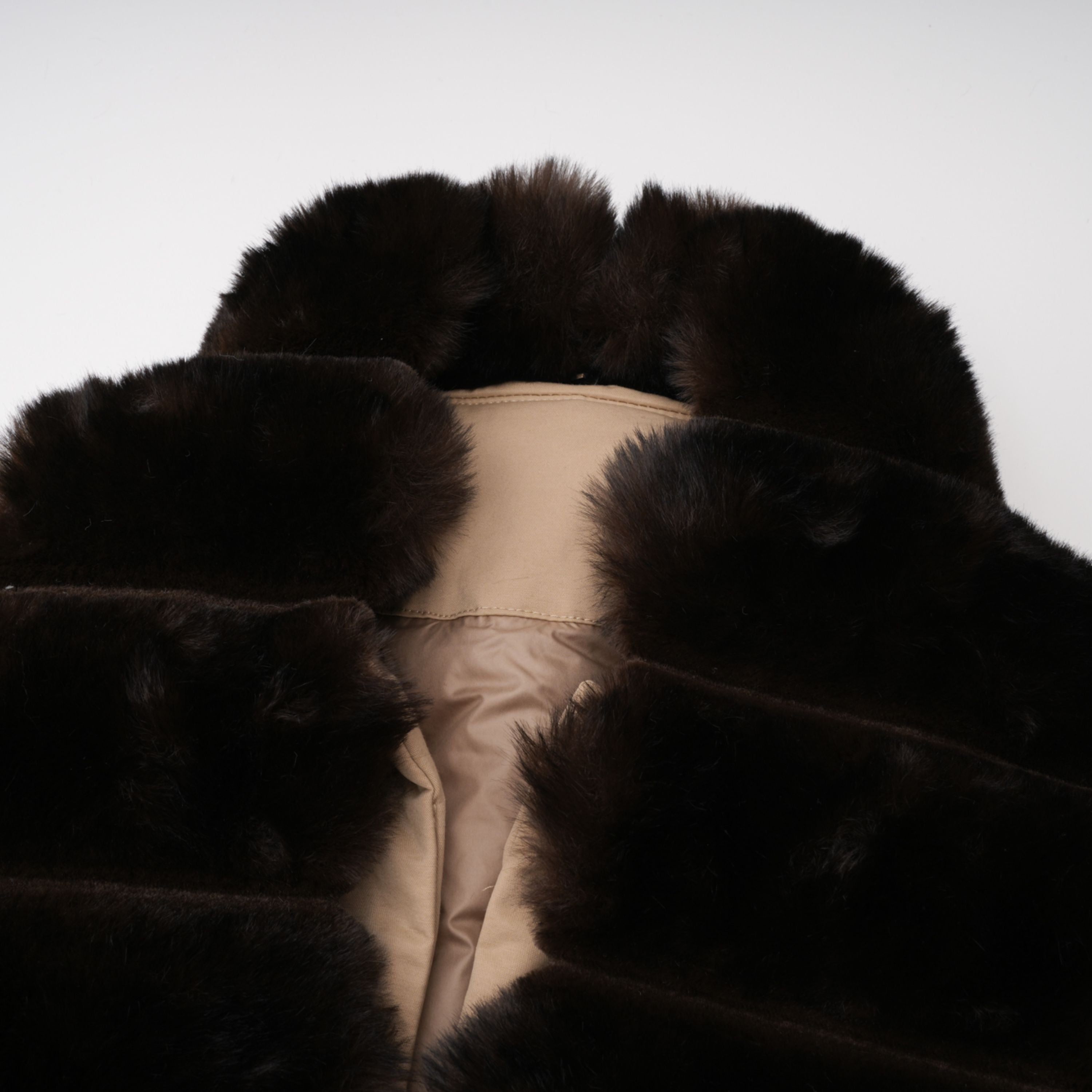 Ileana Khaki Fur Trim Bubble Down Jacket (Final Sale)