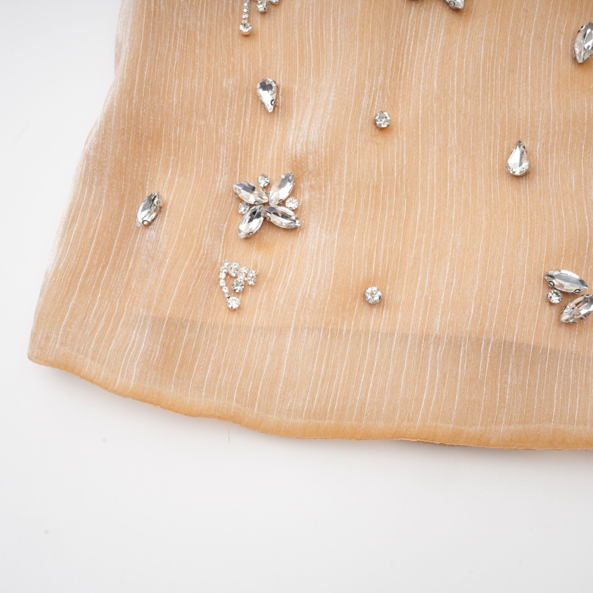Adelina gold crystal-embellished panelled mini dress (Final Sale)