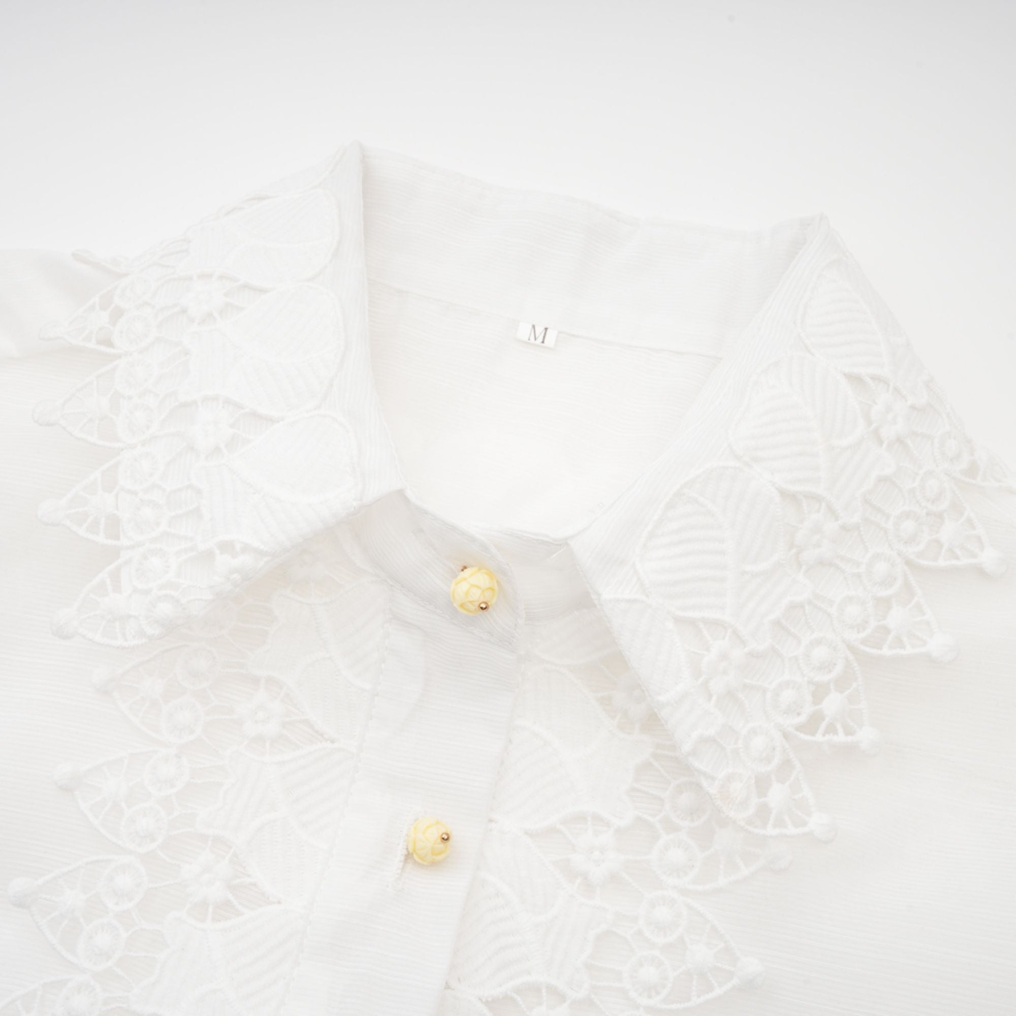 Renée white semi-sheer shirt & skirt matching set (US Only)