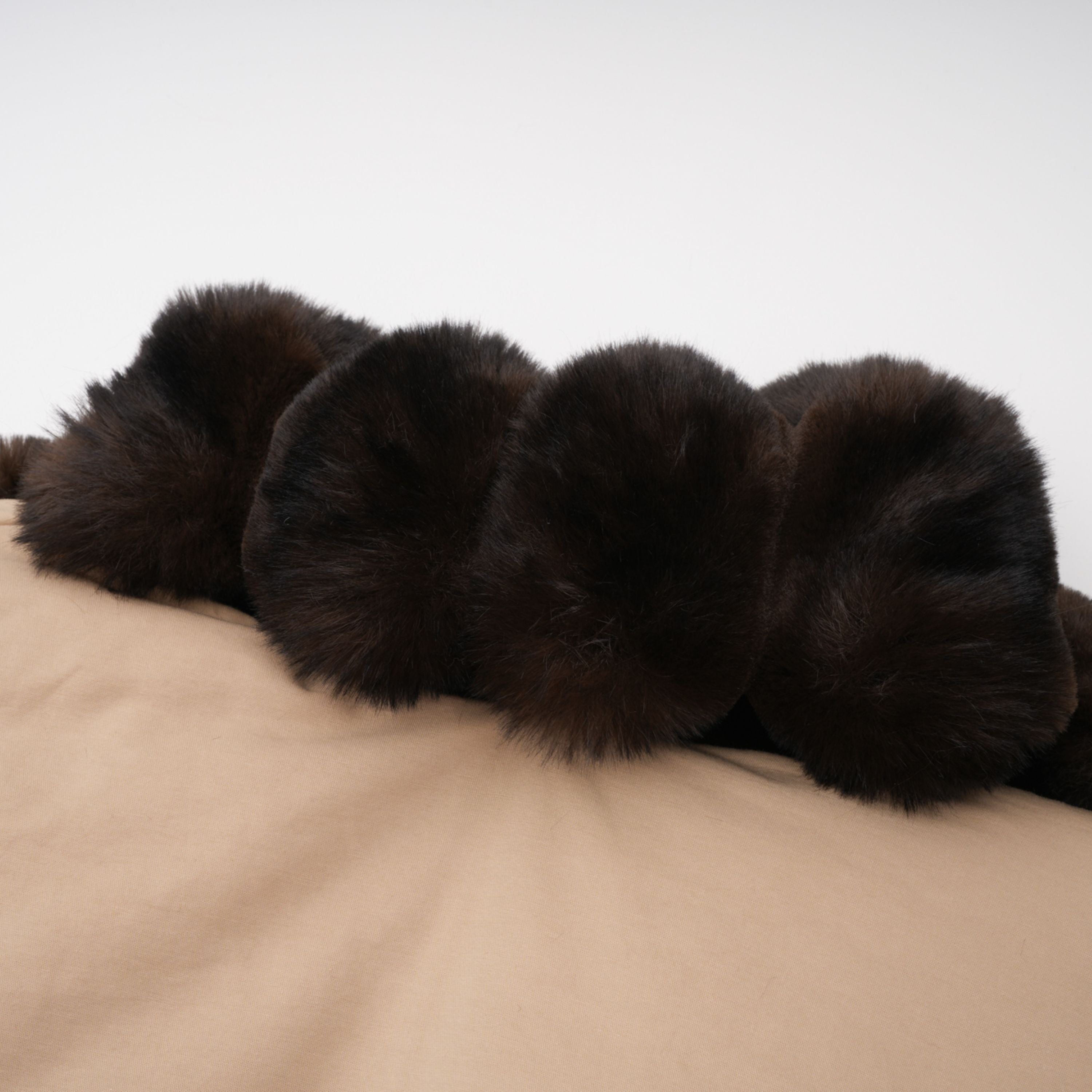 Ileana Khaki Fur Trim Bubble Down Jacket (Final Sale)