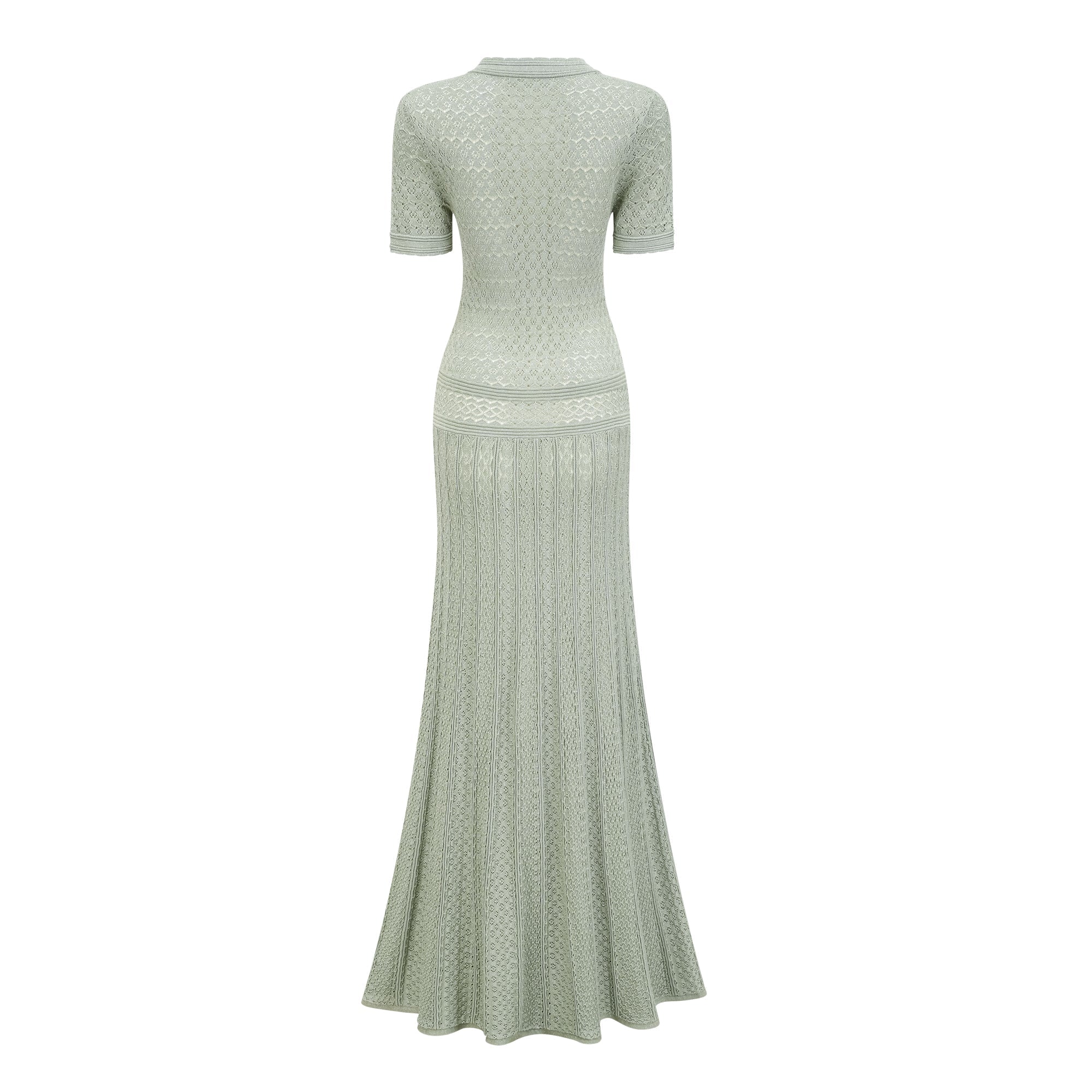 Siena green shirred crochet-knit maxi dress (Final Sale-US Only)