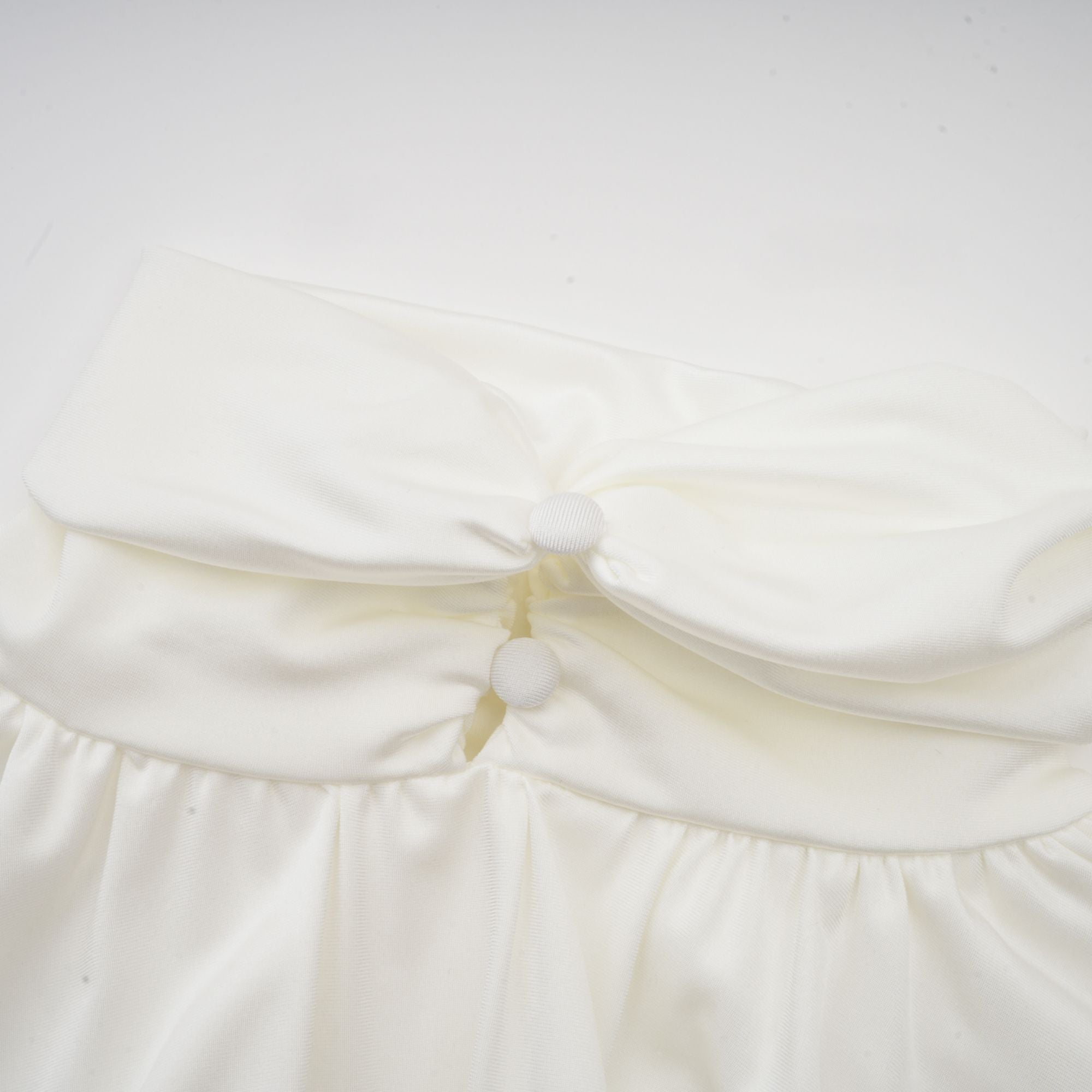 Maeva faux-flower ruched mini dress in White (Final Sale-US Only)