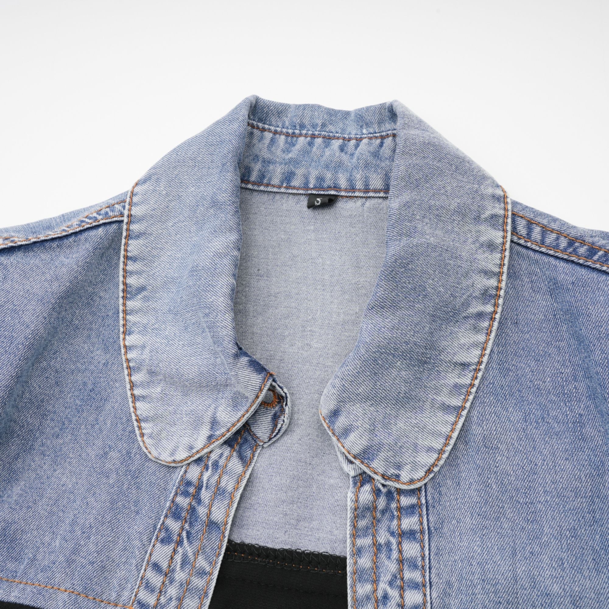 Nala jersey-panelled denim top & skirt matching set (Final Sale)