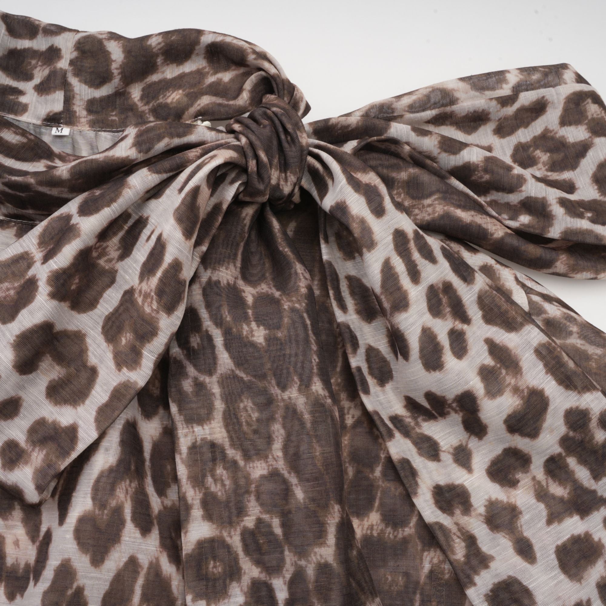 Belle leopard-print oversize-sleeved blouse (Final Sale-US Only)
