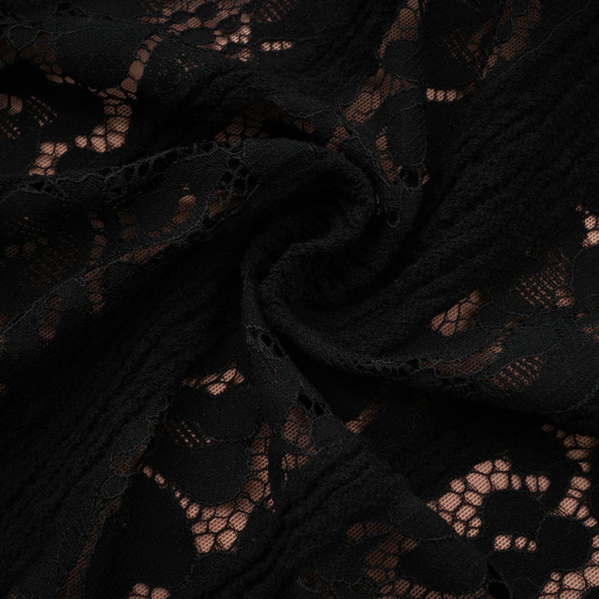 Émeline floral lace flared-cuff midi dress in Black (Final Sale-US Only)